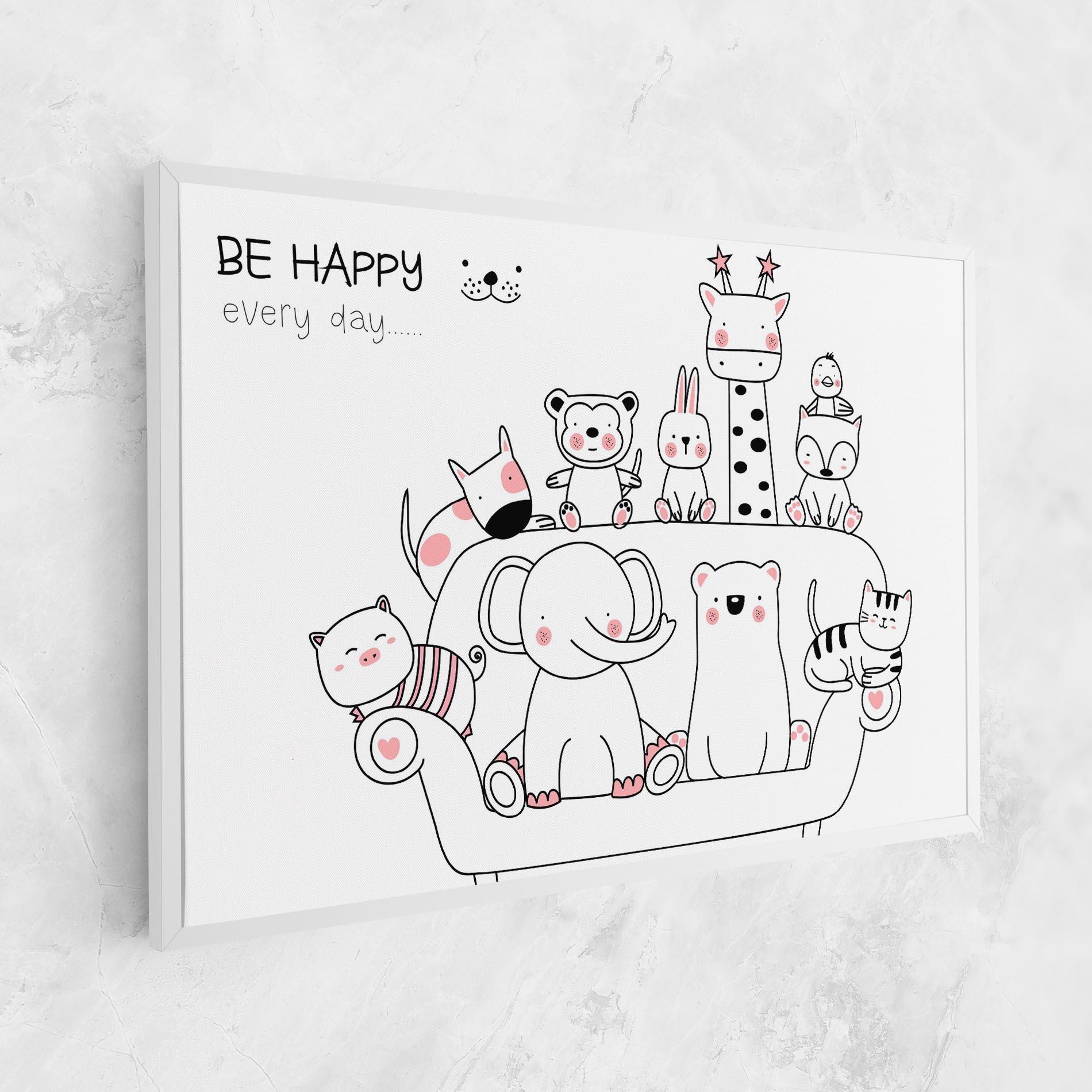 Leinwandbild Be Happy Animals mockup 1