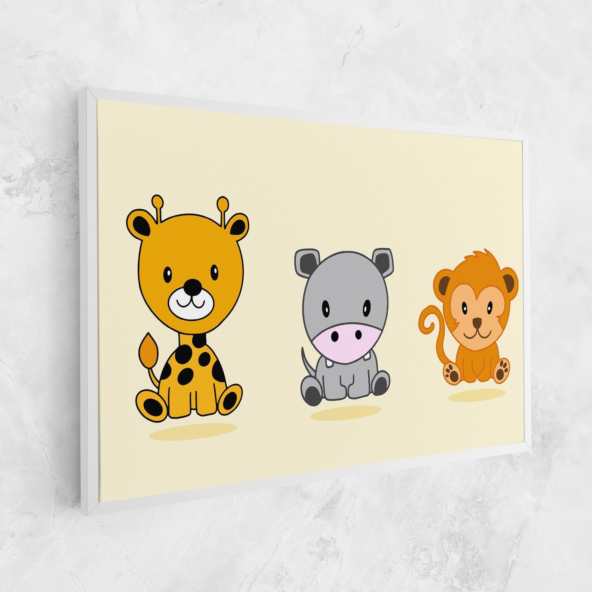 Leinwandbild Cream Animals mockup 1
