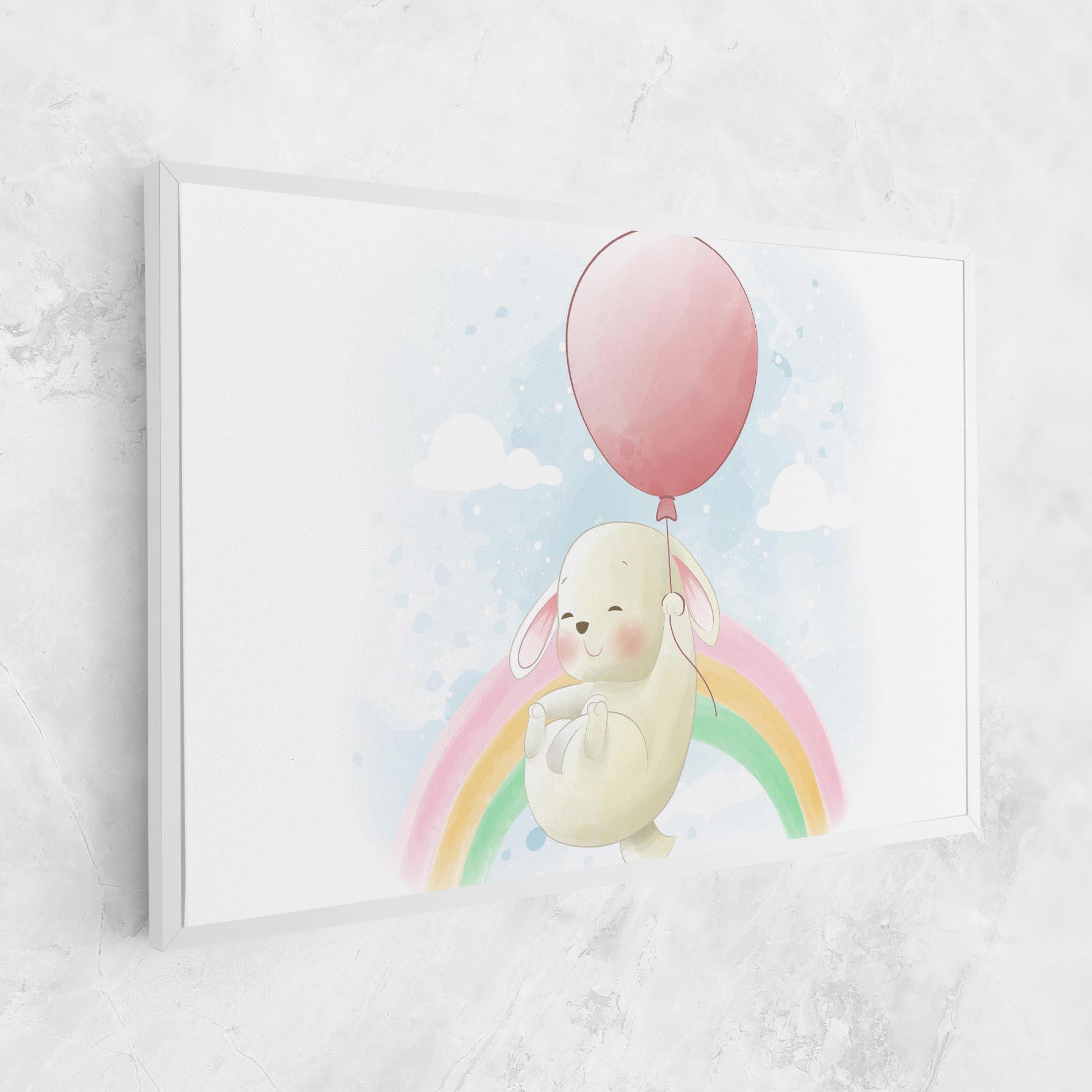Leinwandbild Rainbow Bunny Art mockup 1