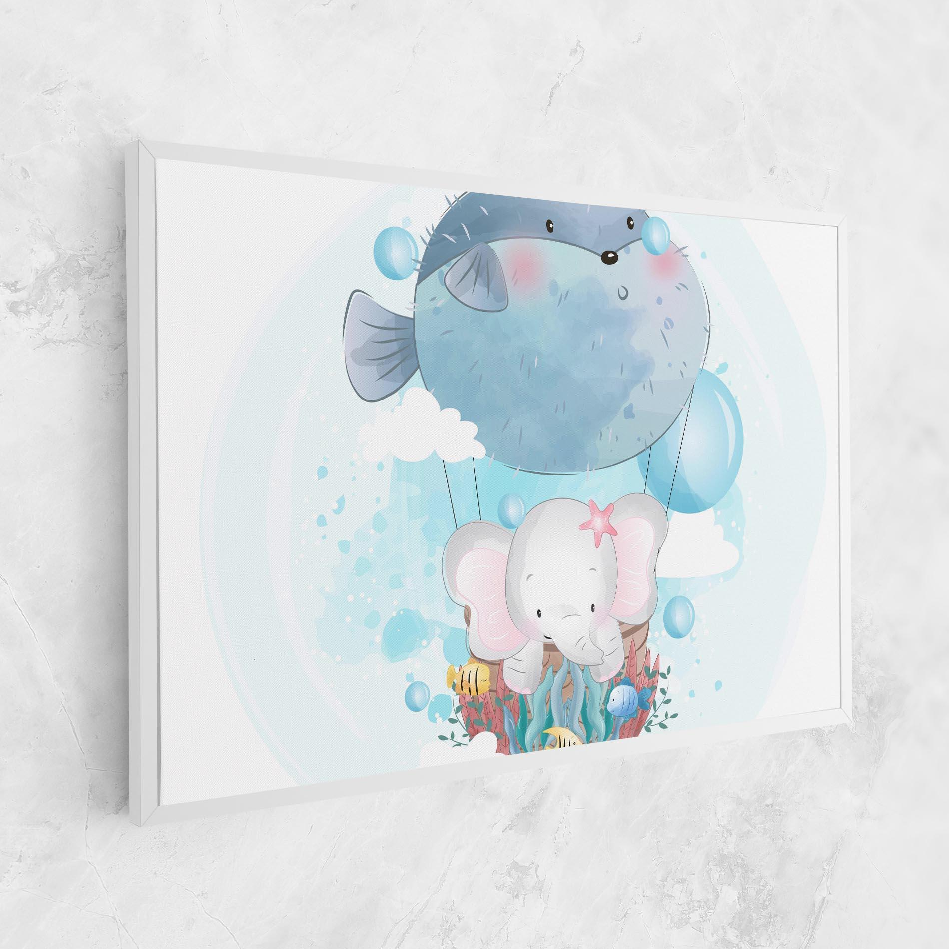 Leinwandbild Swiming Elephant mockup 1