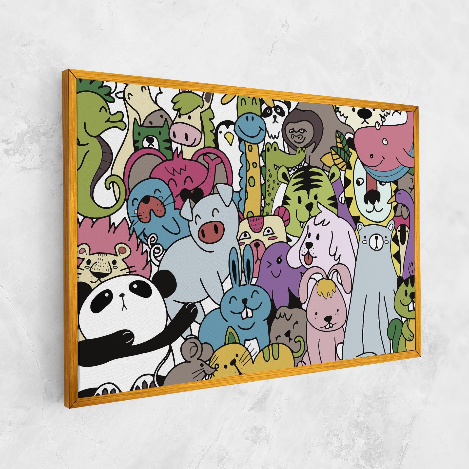 Leinwandbild Animals Cartoon mockup 1