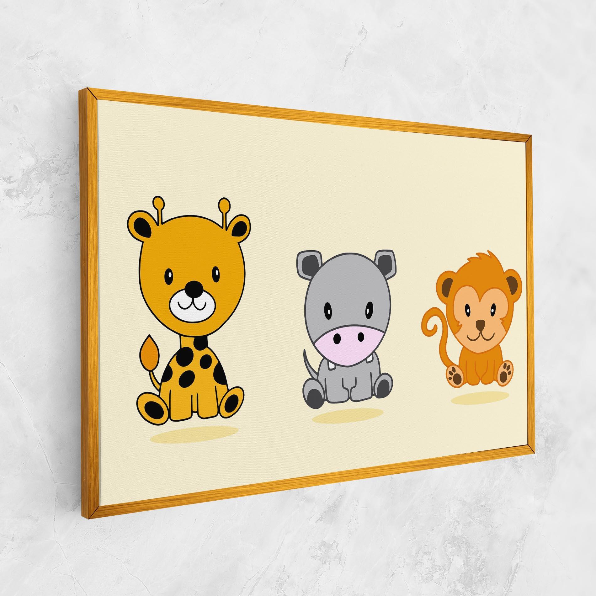 Leinwandbild Cream Animals mockup 1