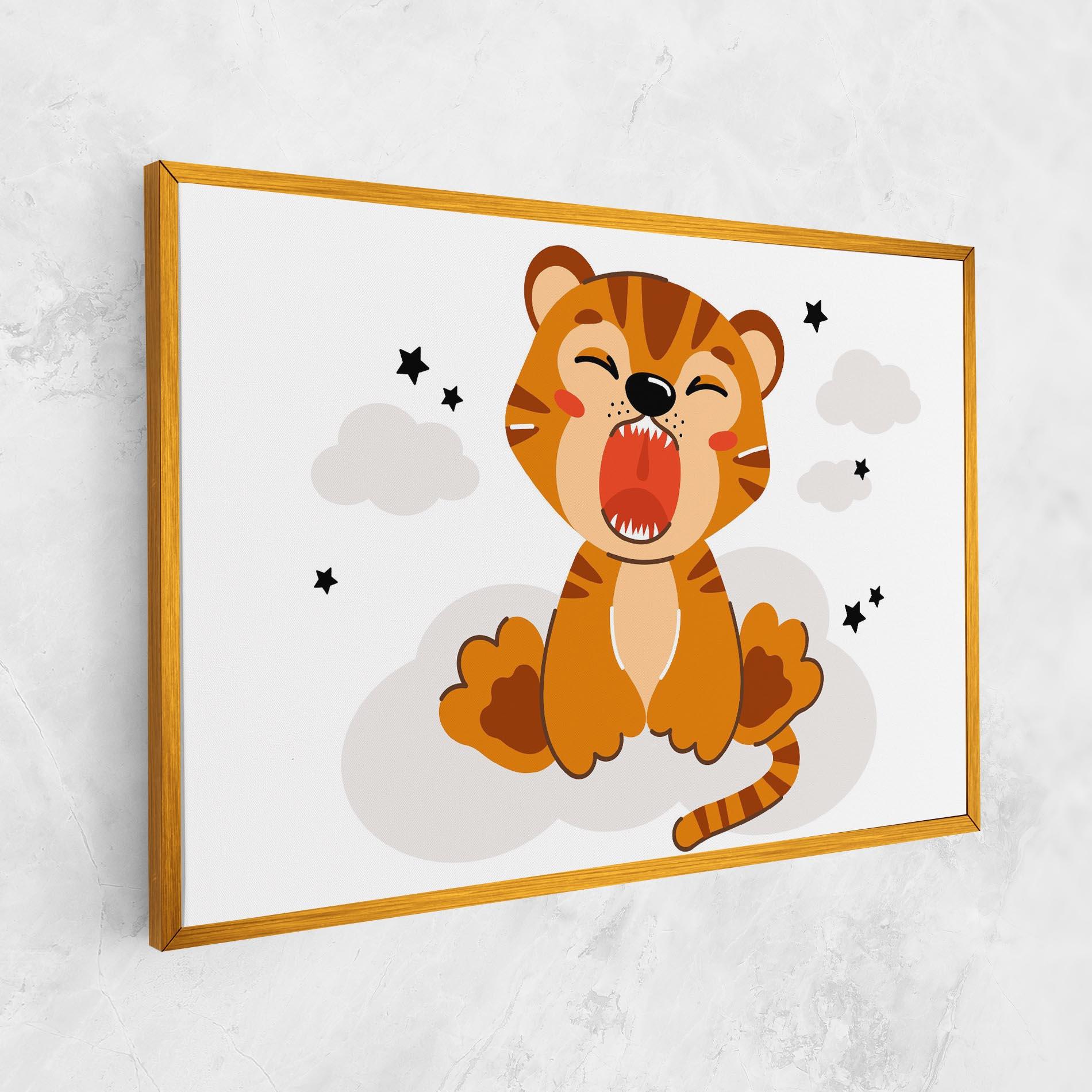Leinwandbild Cute Sleepy Tiger mockup 1