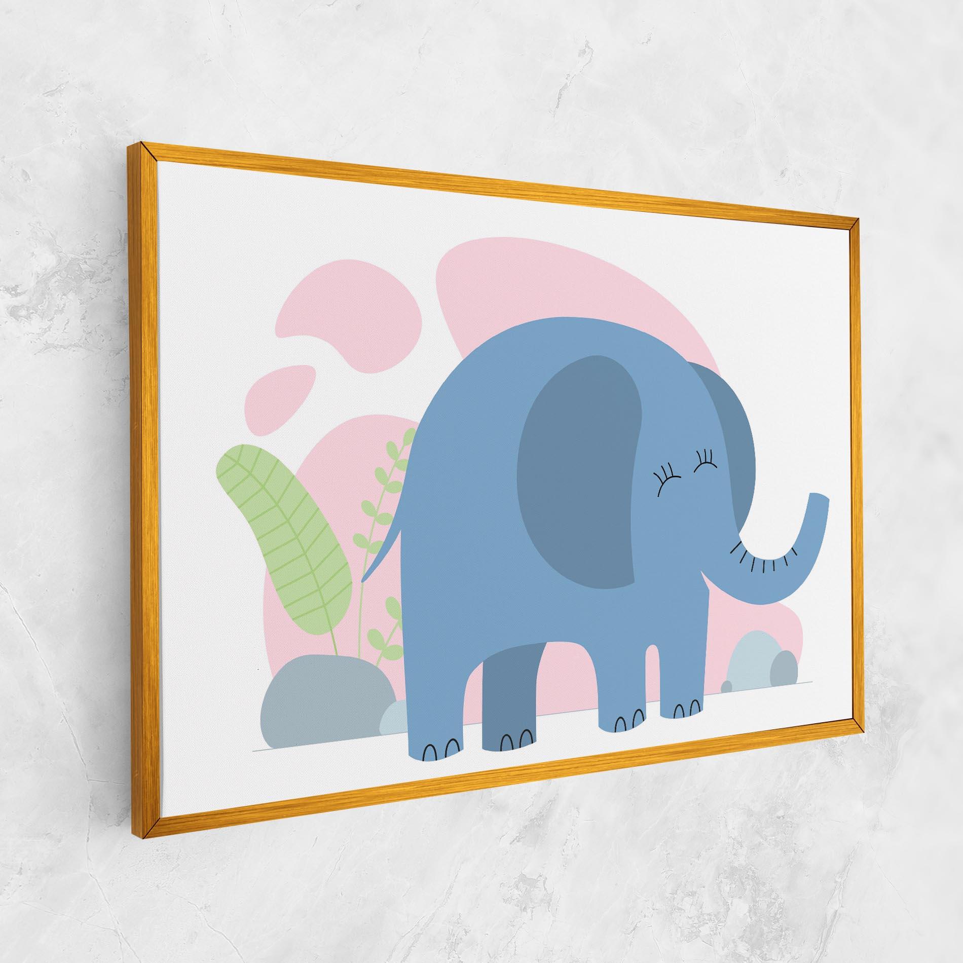 Leinwandbild Leaf Cute Elephant mockup 1