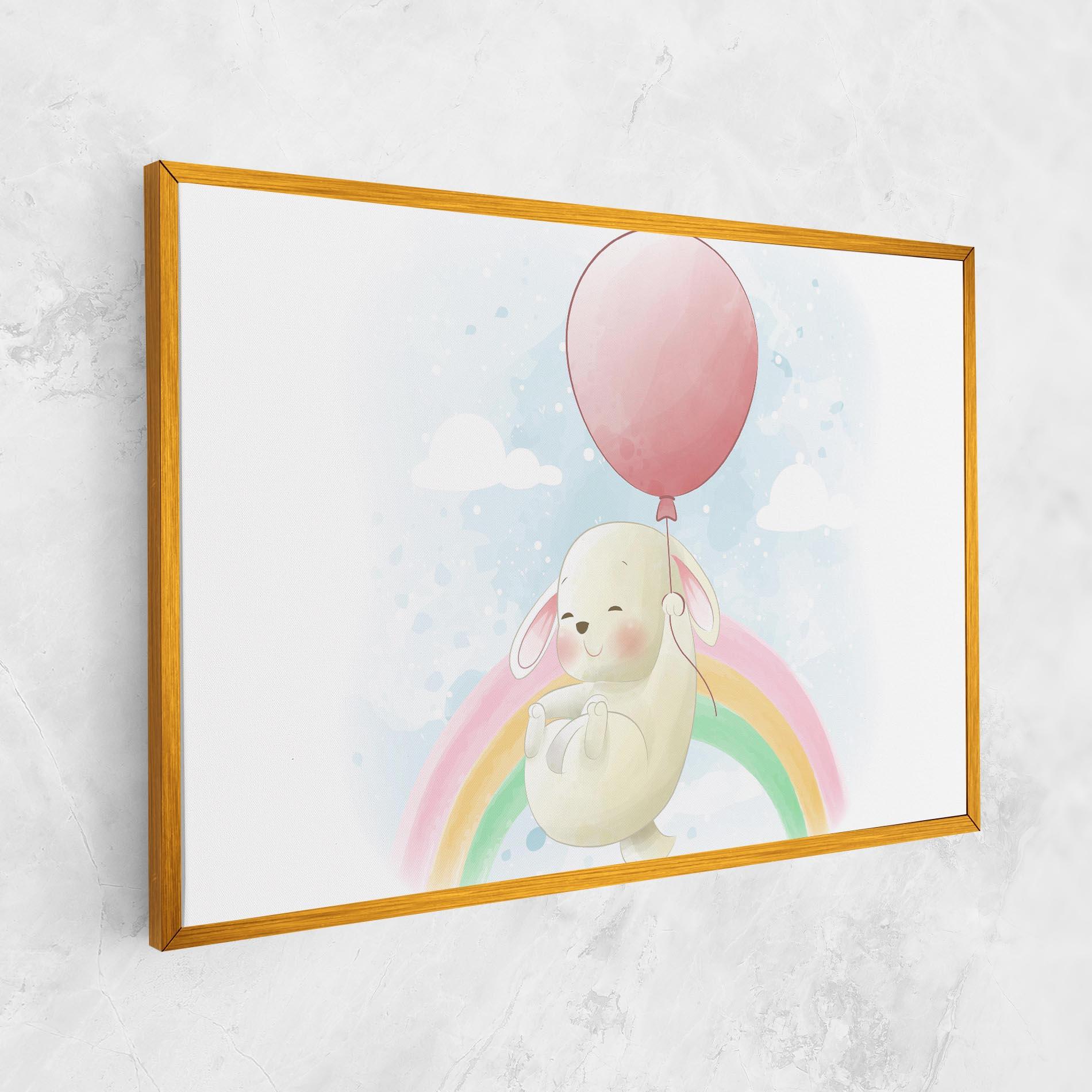 Leinwandbild Rainbow Bunny Art mockup 1