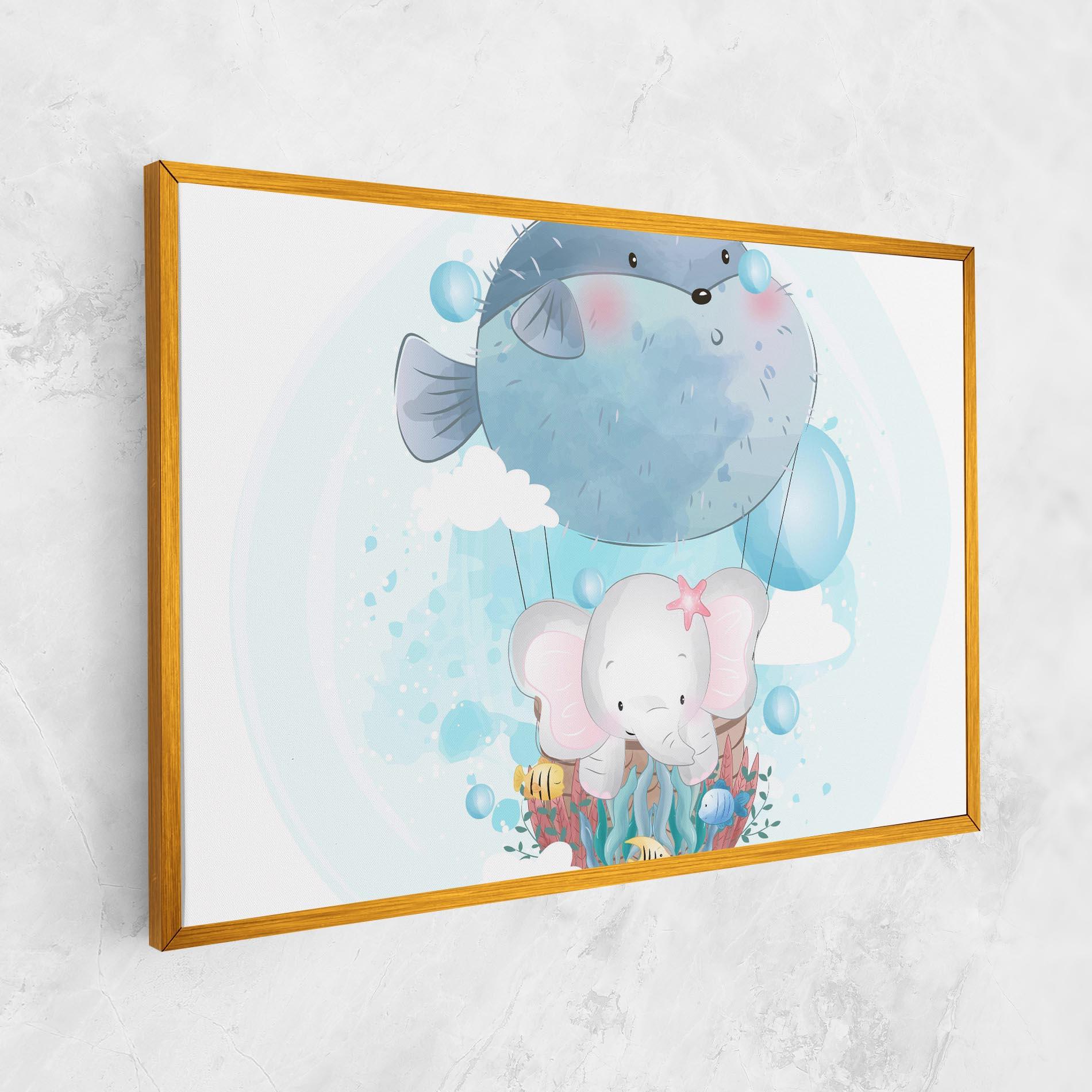 Leinwandbild Swiming Elephant mockup 1