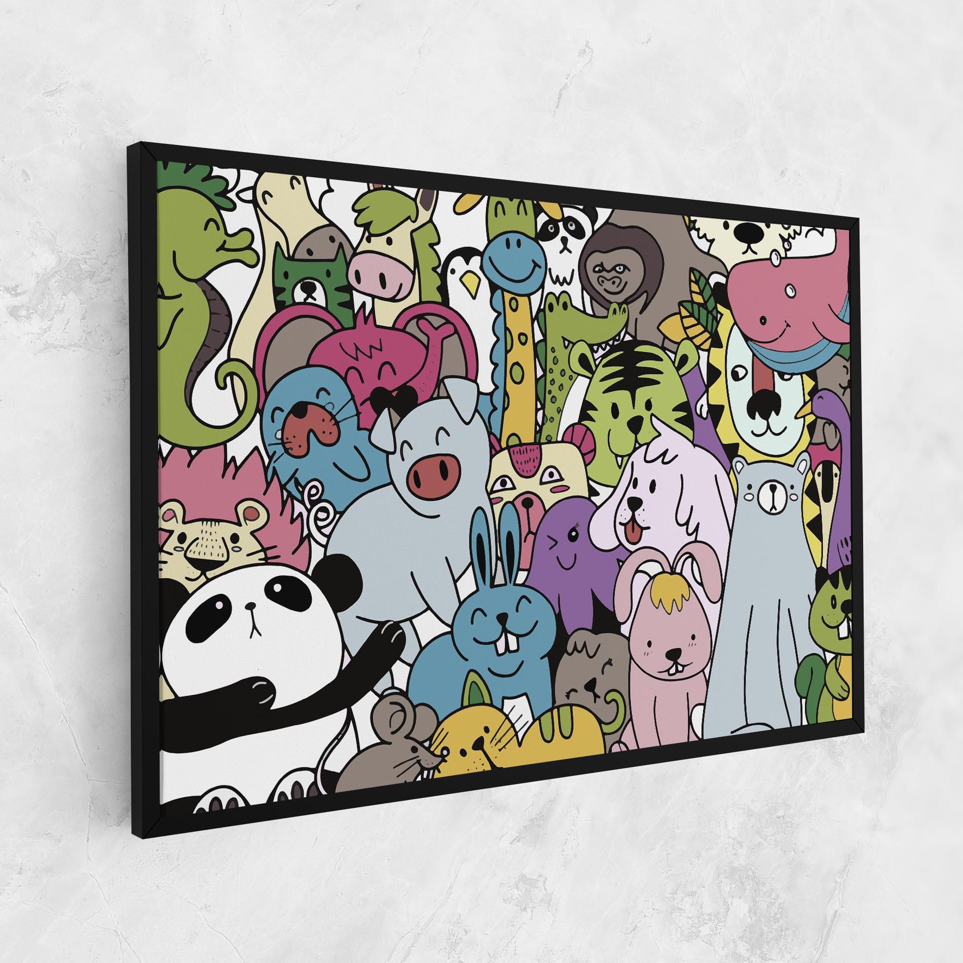 Leinwandbild Animals Cartoon mockup 1