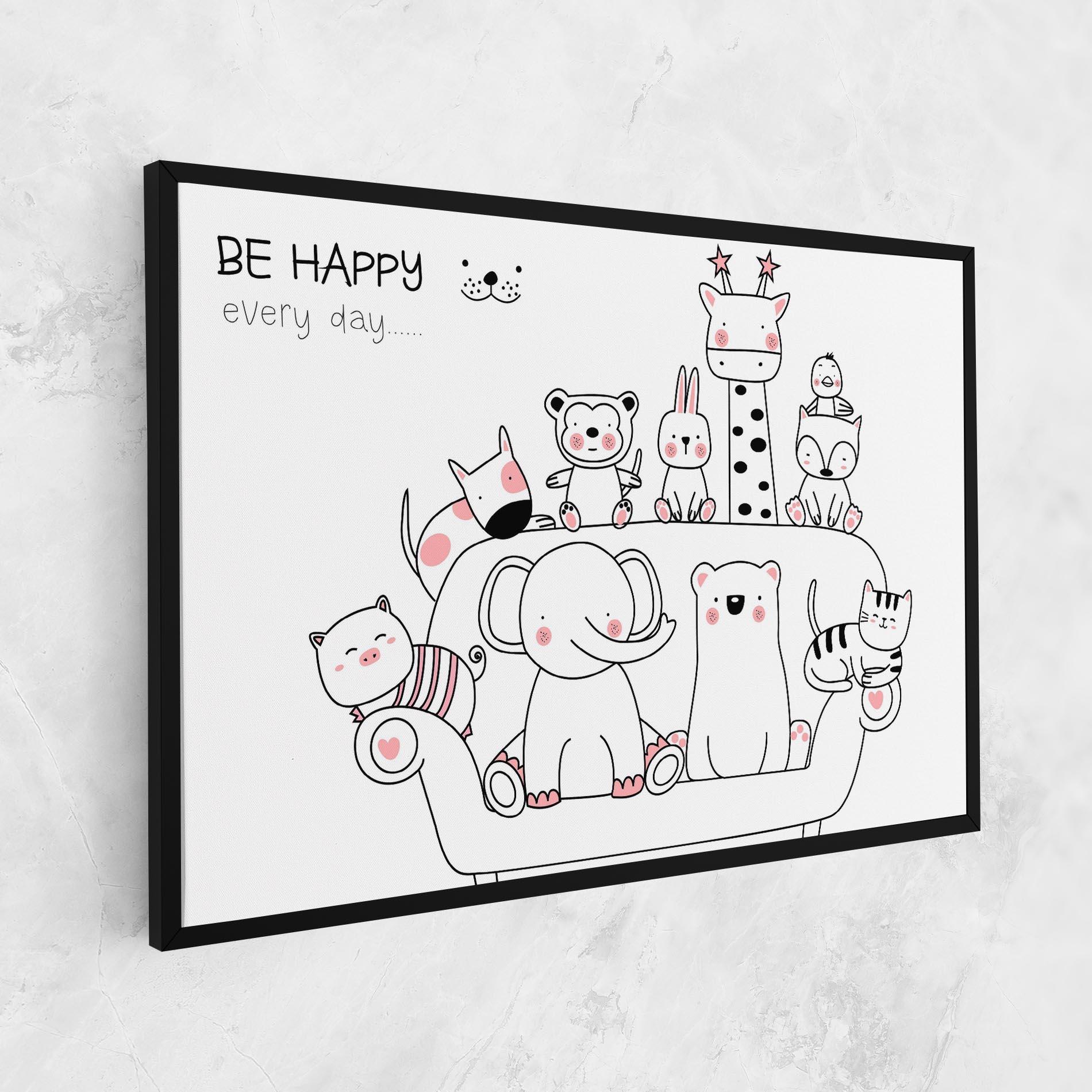 Leinwandbild Be Happy Animals mockup 1