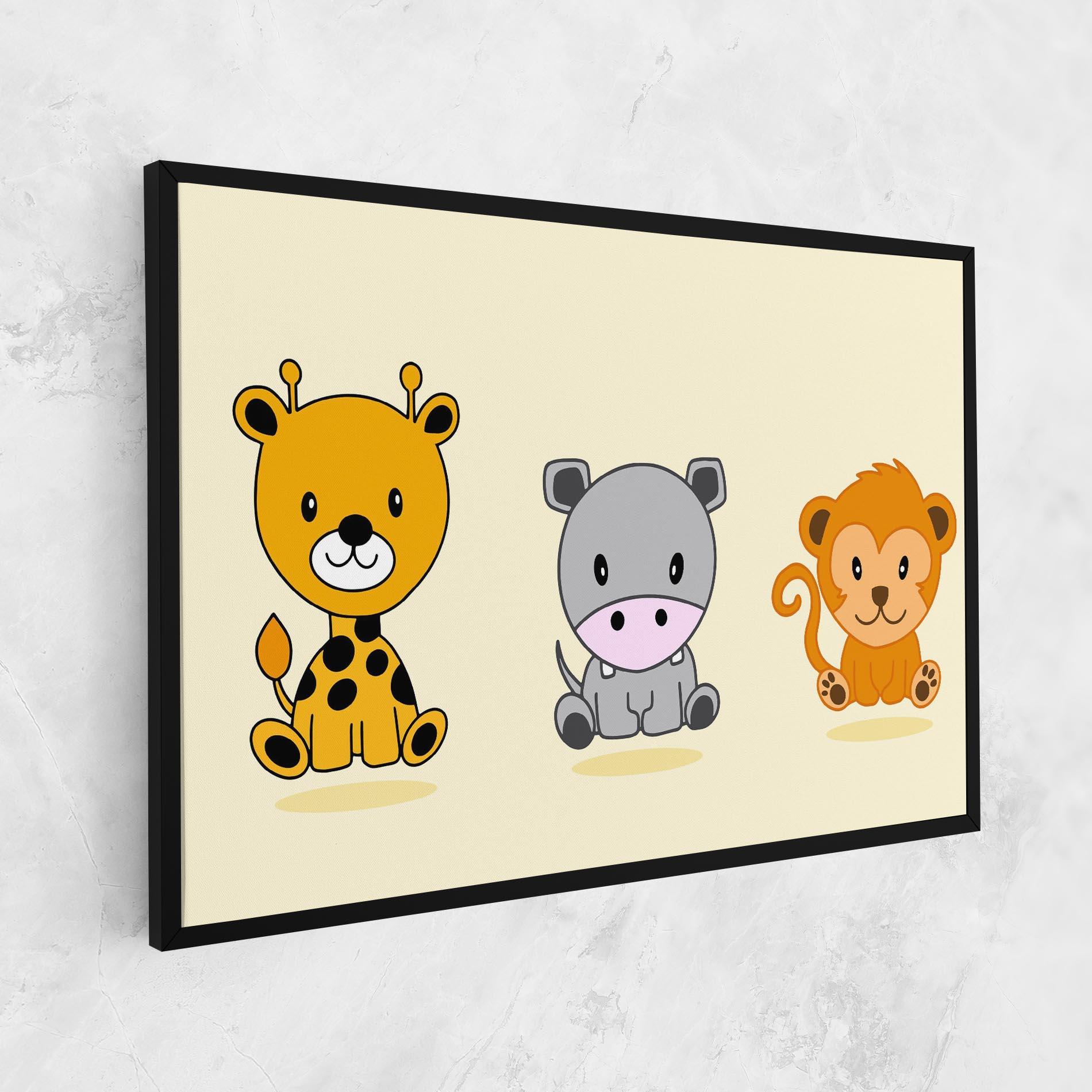 Leinwandbild Cream Animals mockup 1