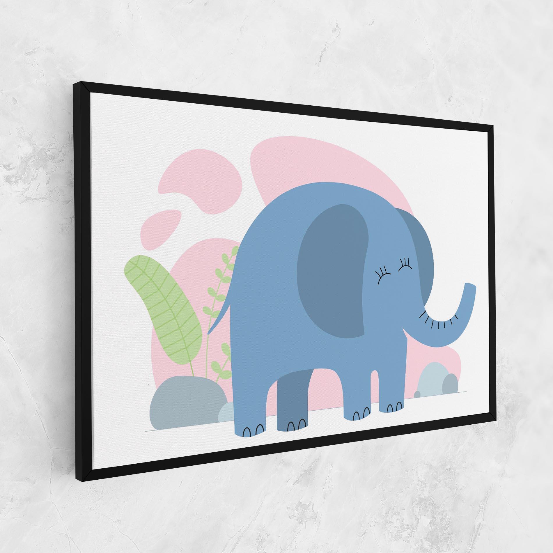 Leinwandbild Leaf Cute Elephant mockup 1