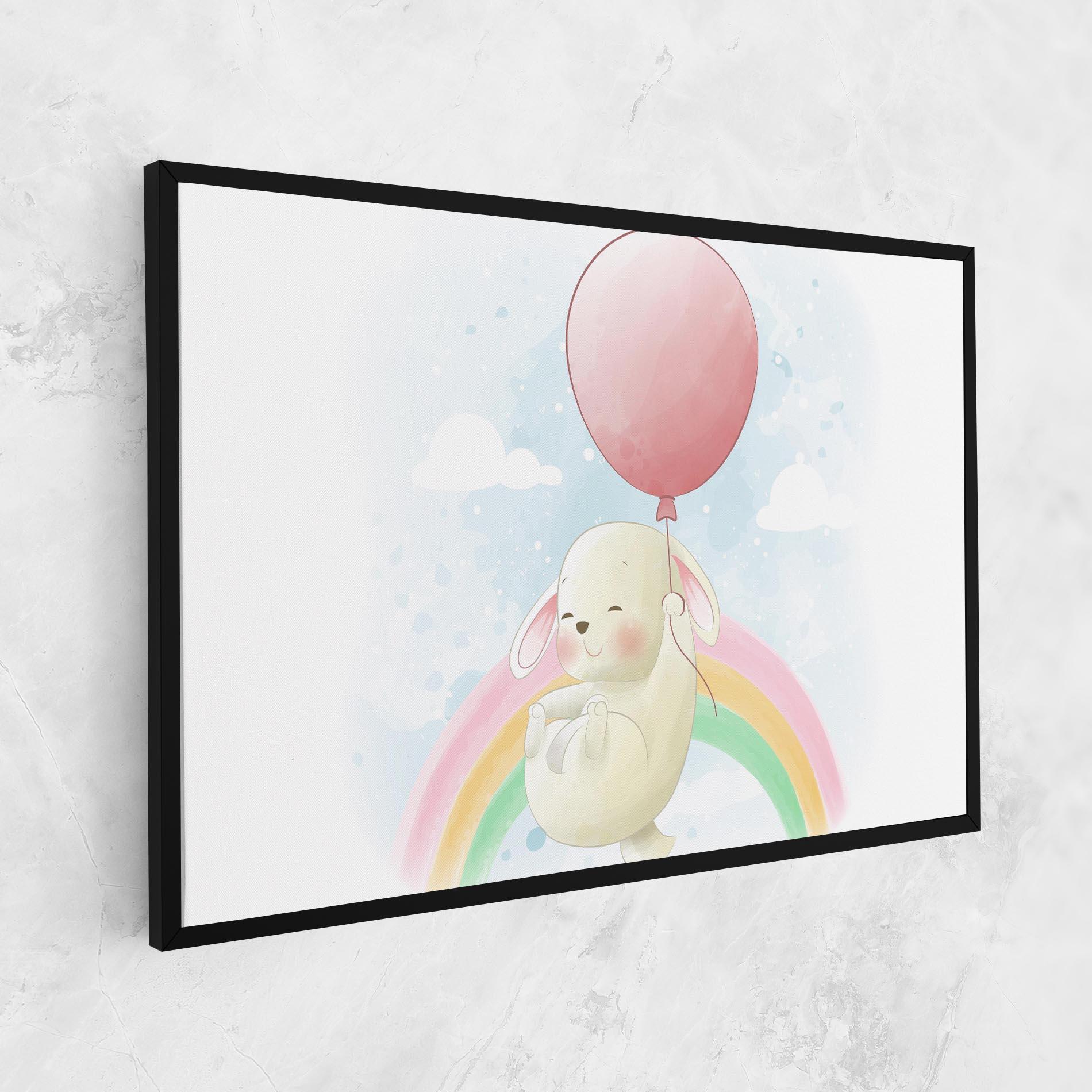 Leinwandbild Rainbow Bunny Art mockup 1