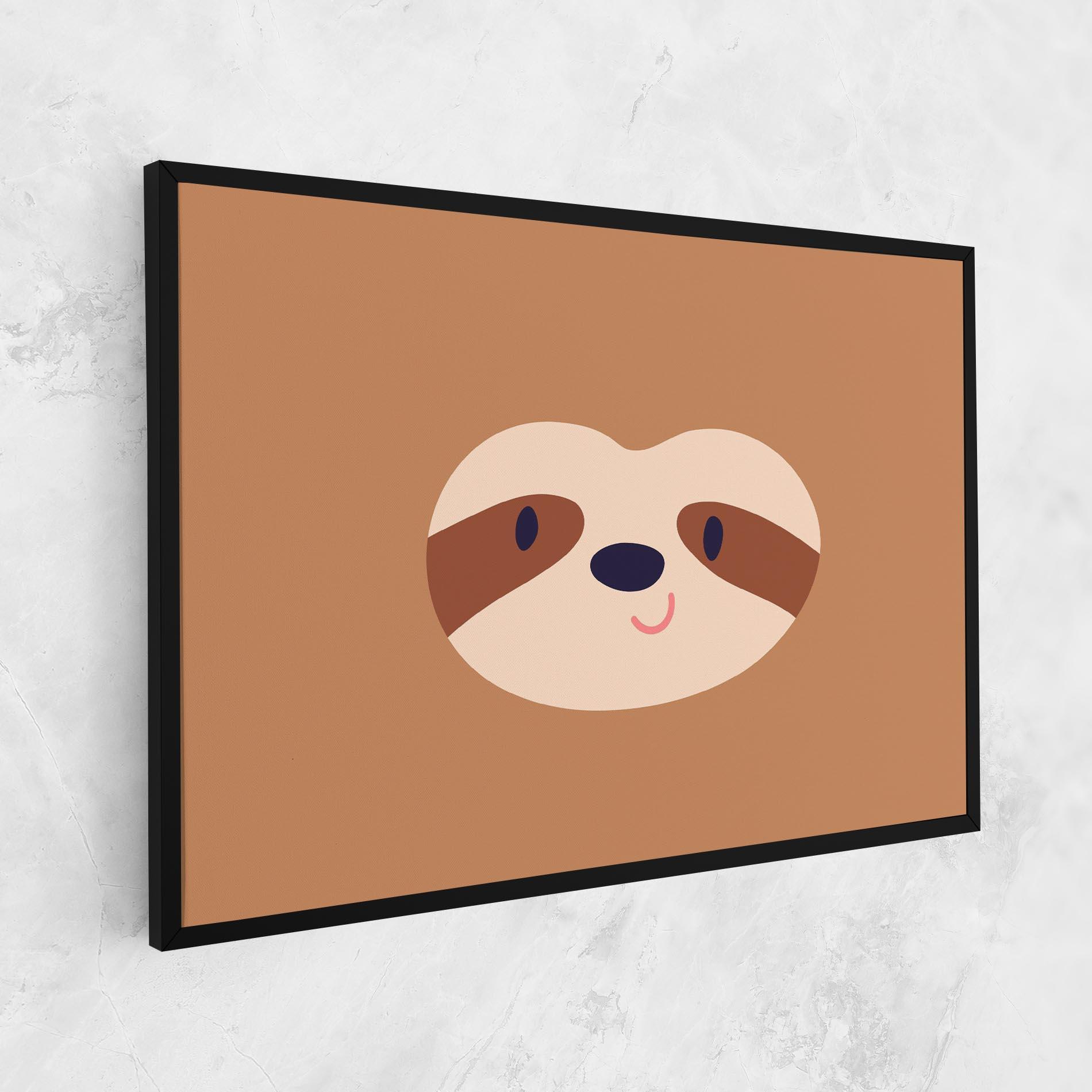Leinwandbild Sloth Face Portrait mockup 1
