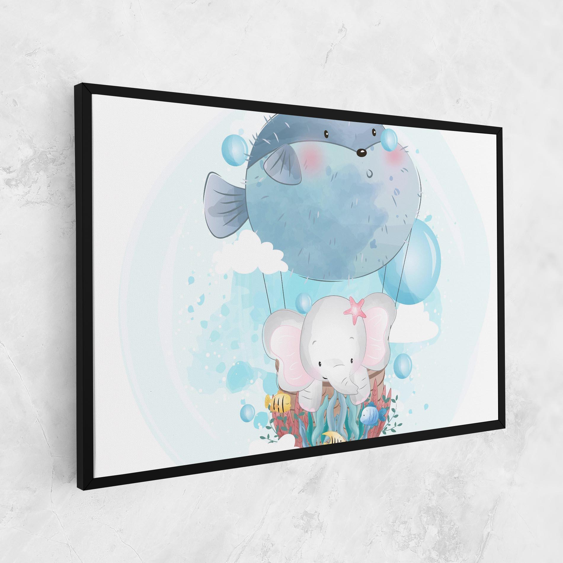 Leinwandbild Swiming Elephant mockup 1