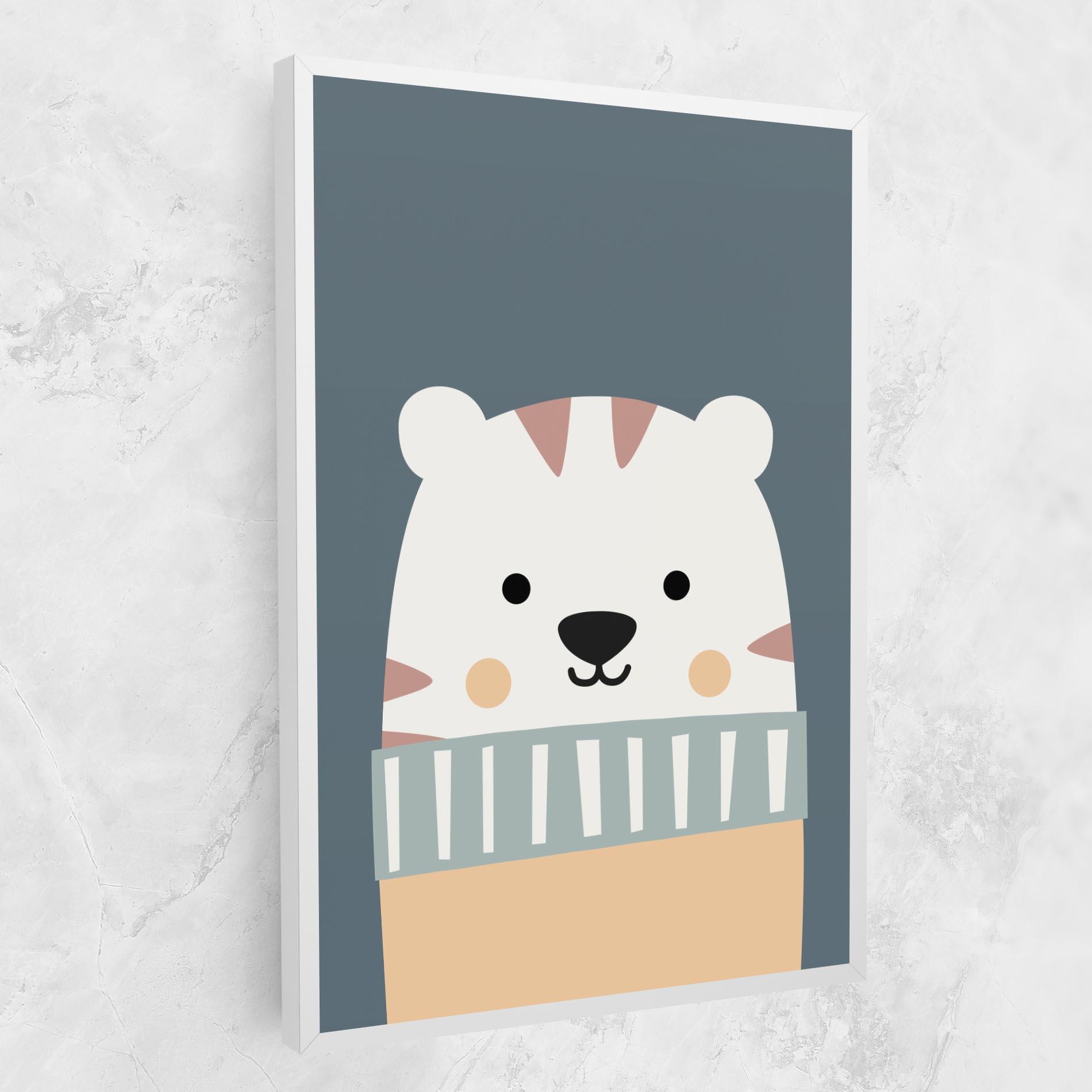 Leinwandbild Cute White Tiger mockup 1