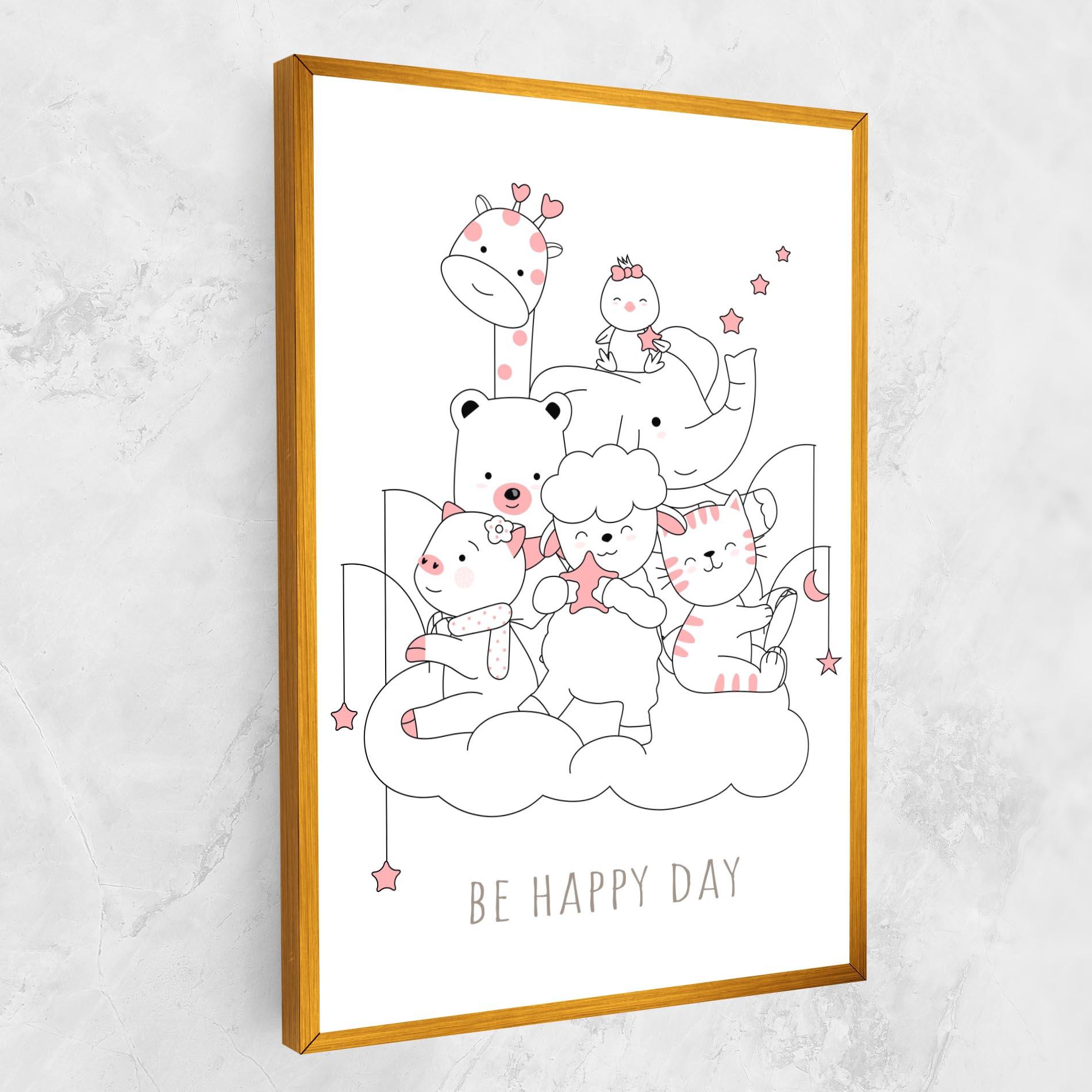 Leinwandbild Be Happy Day mockup 1