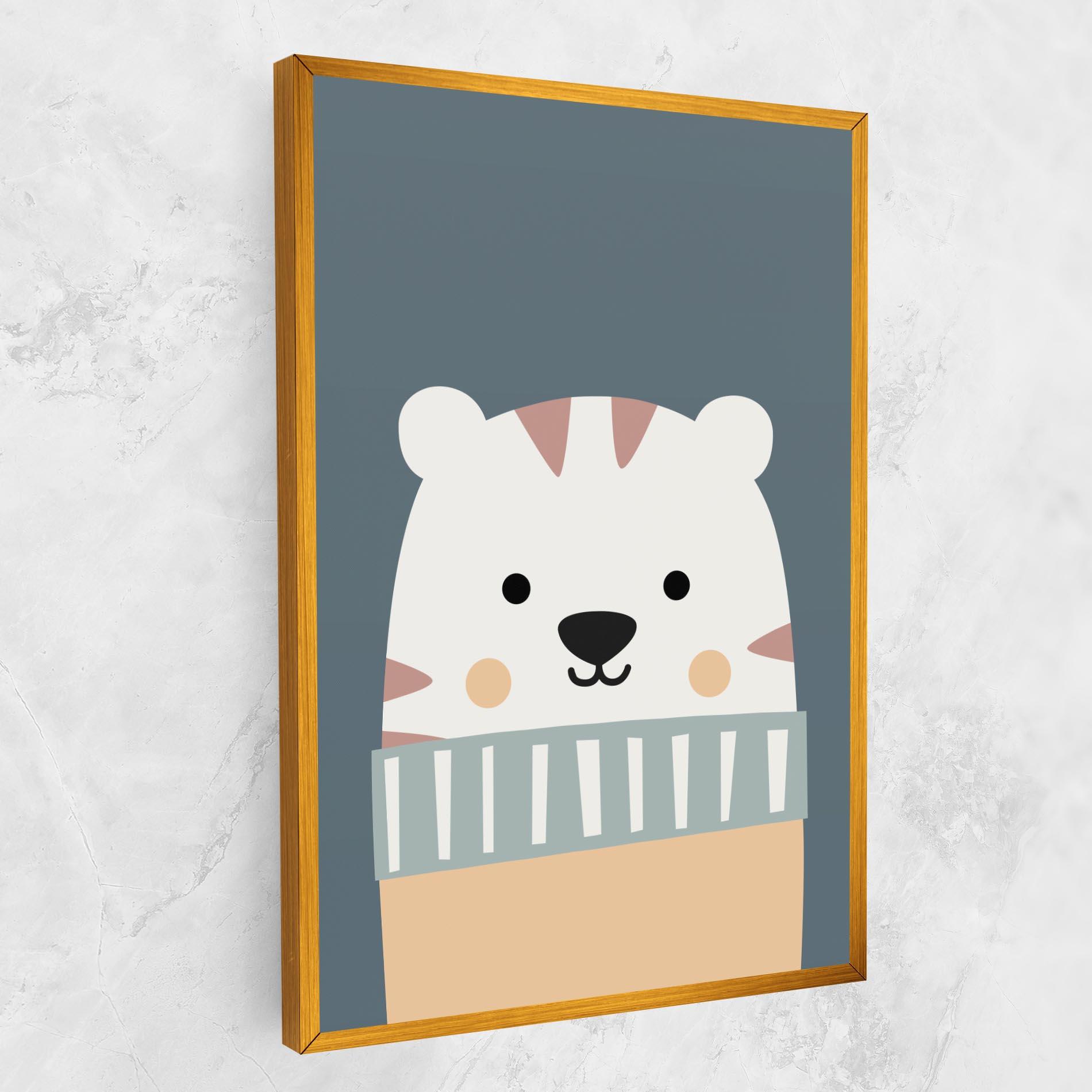 Leinwandbild Cute White Tiger mockup 1