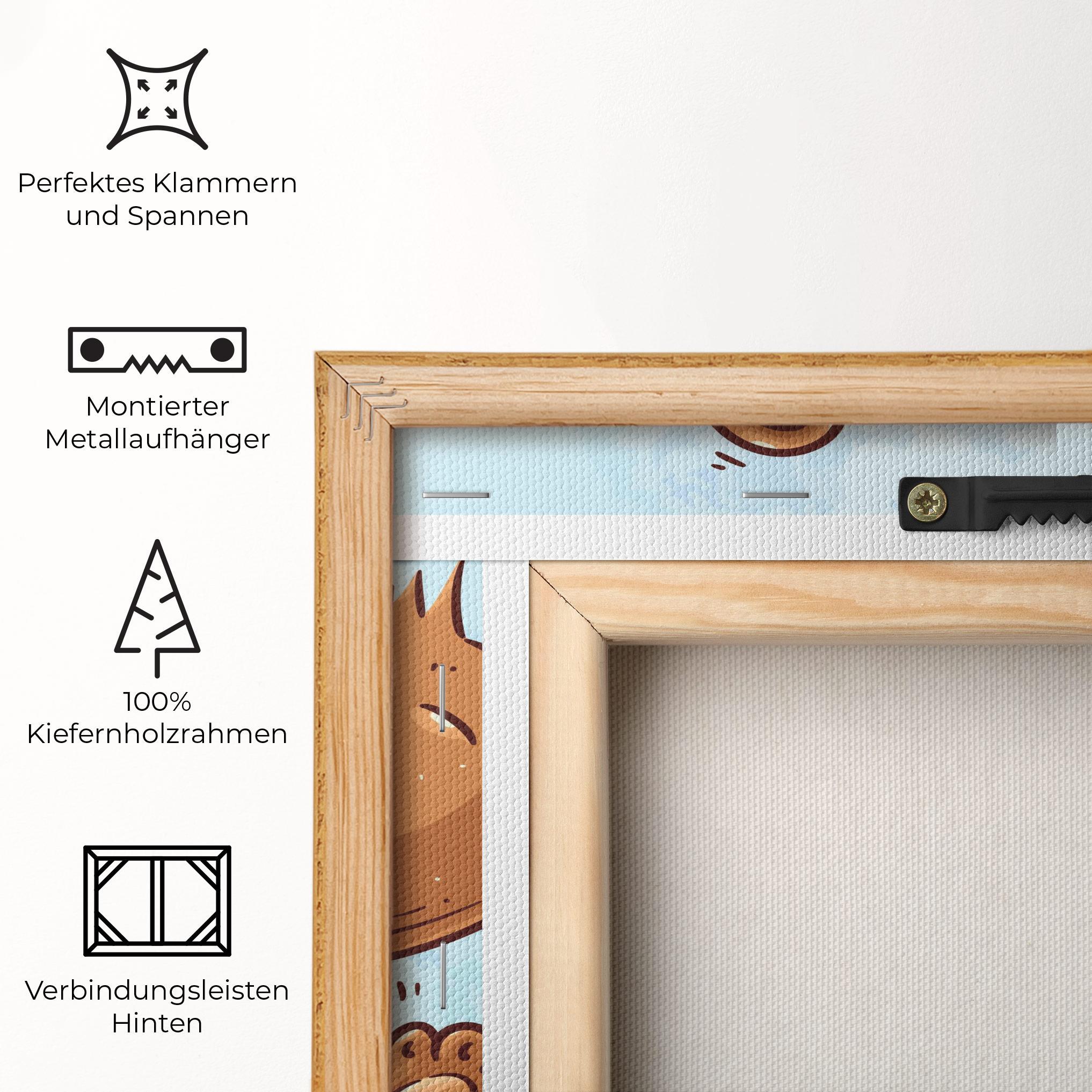 Leinwandbild Bear Holding Heart mockup 5