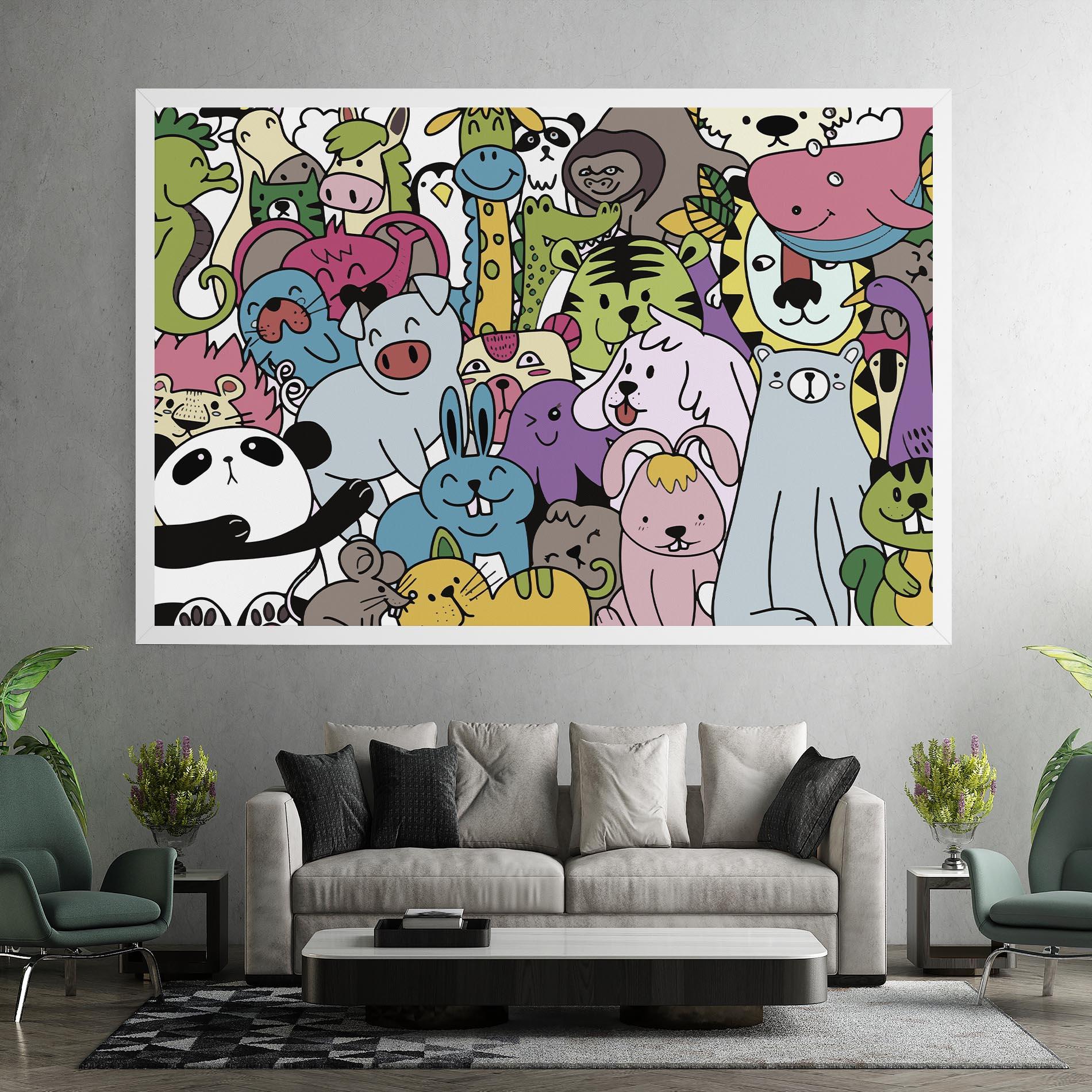 Leinwandbild Animals Cartoon mockup 7