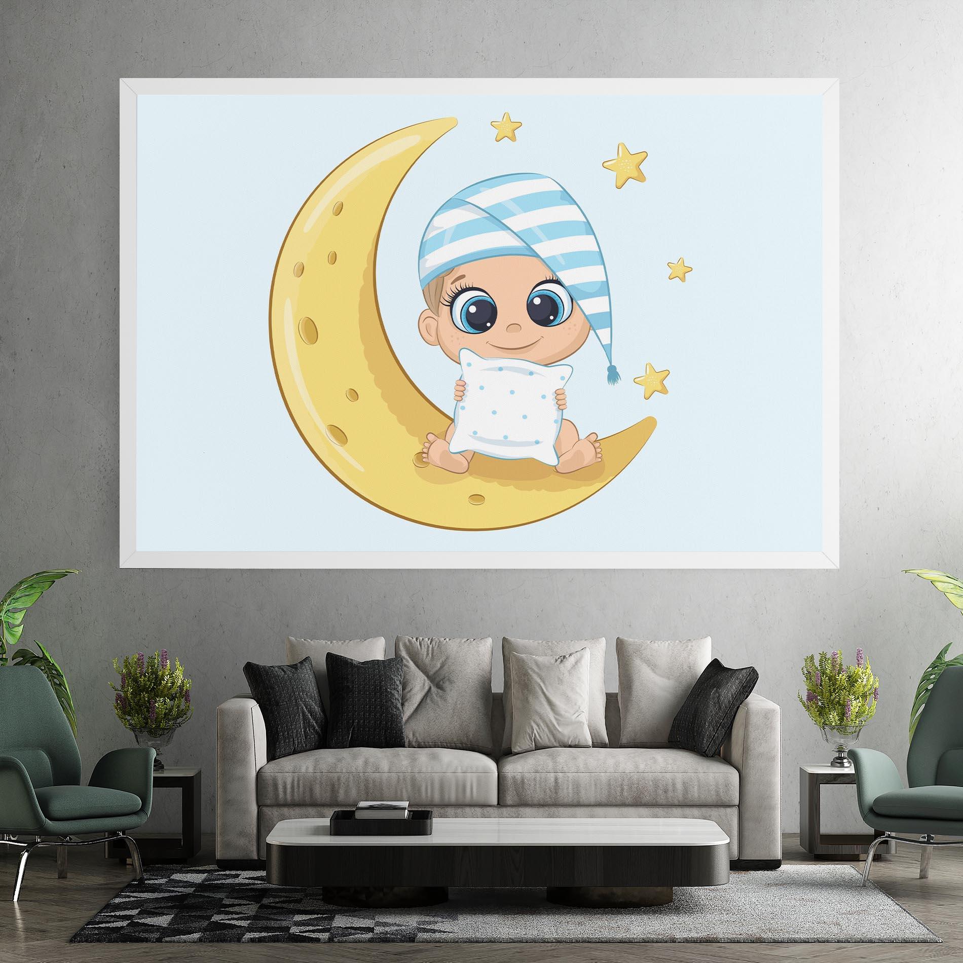 Leinwandbild Baby On Moon mockup 7
