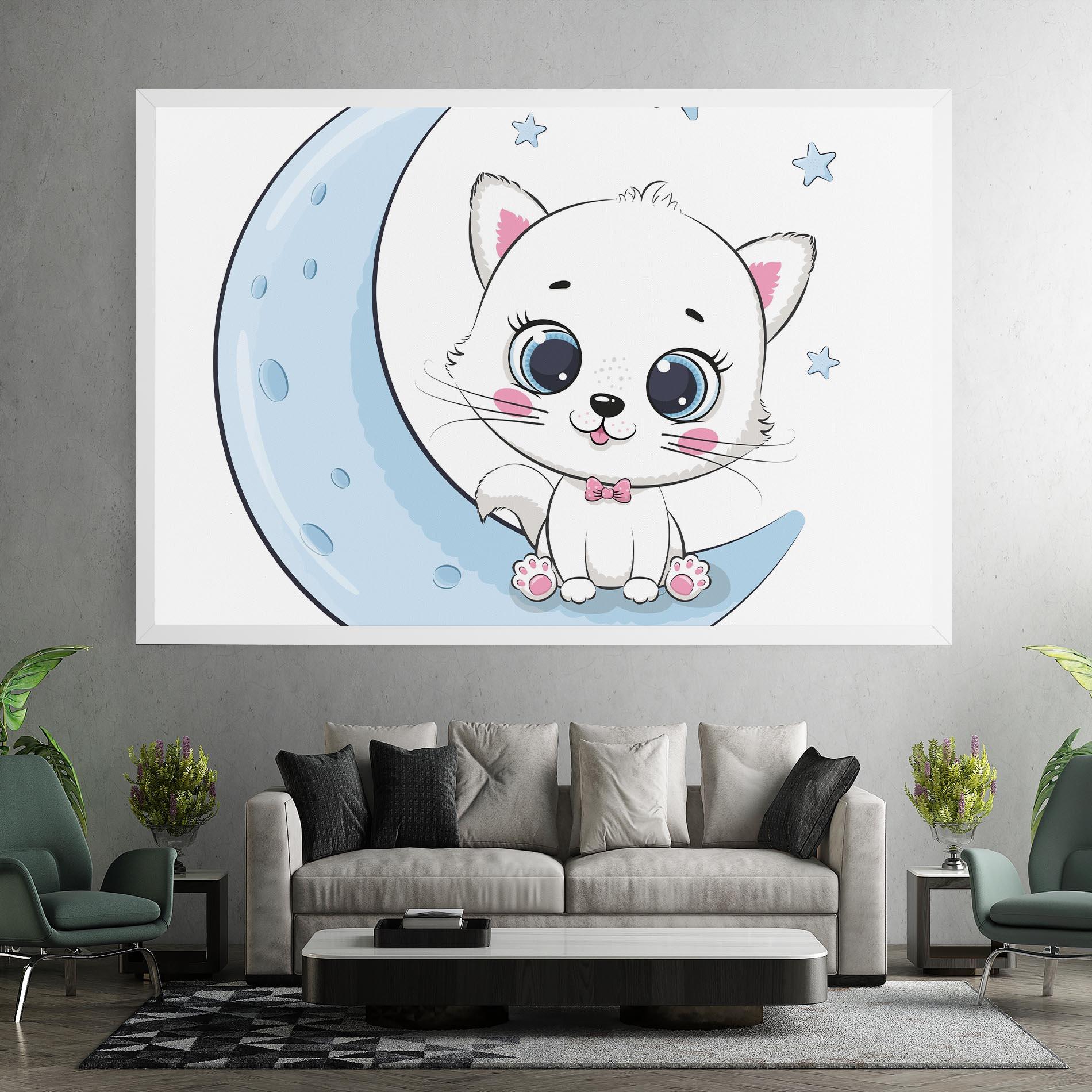 Leinwandbild Blue Moon Cat mockup 7