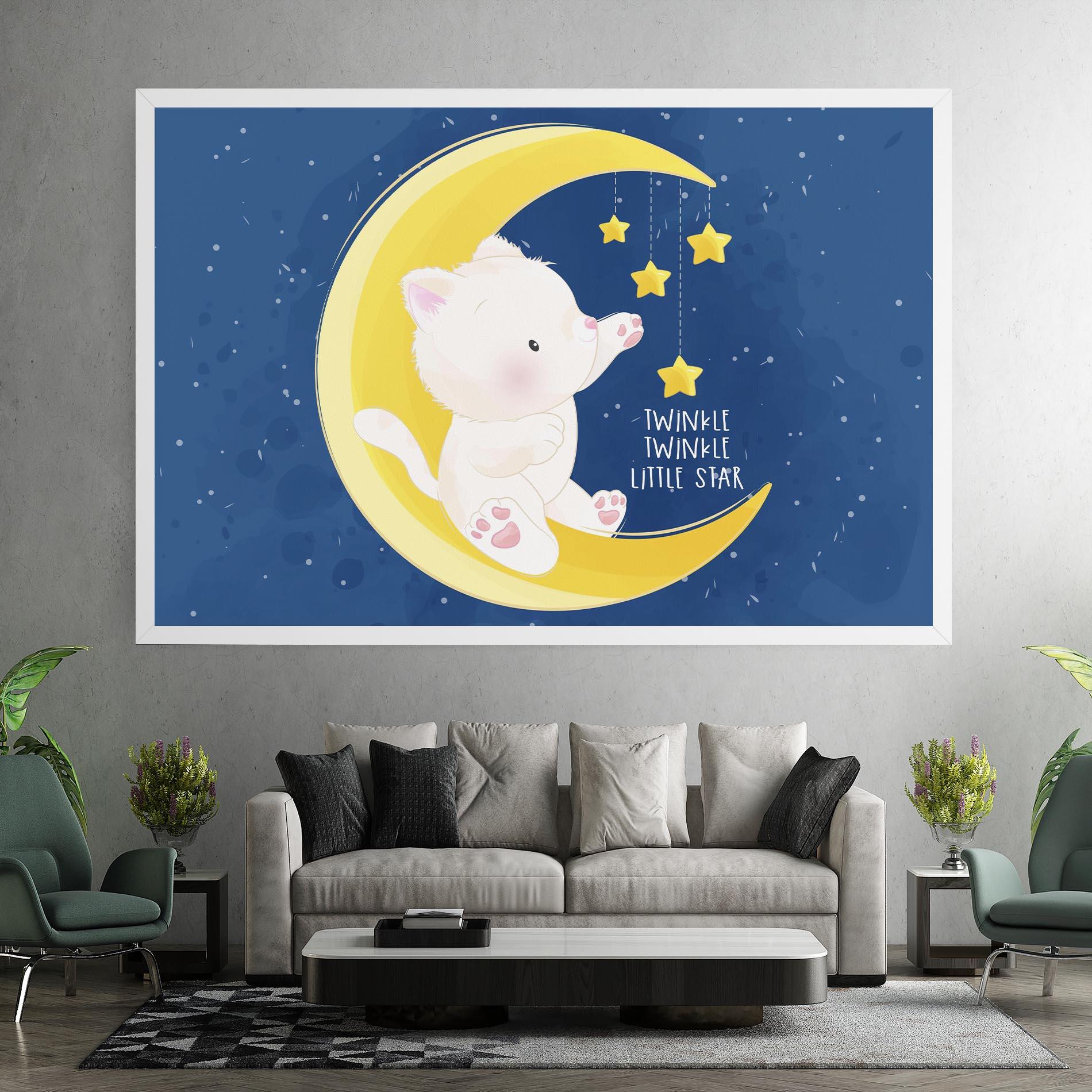 Leinwandbild Cat Moon Star mockup 7
