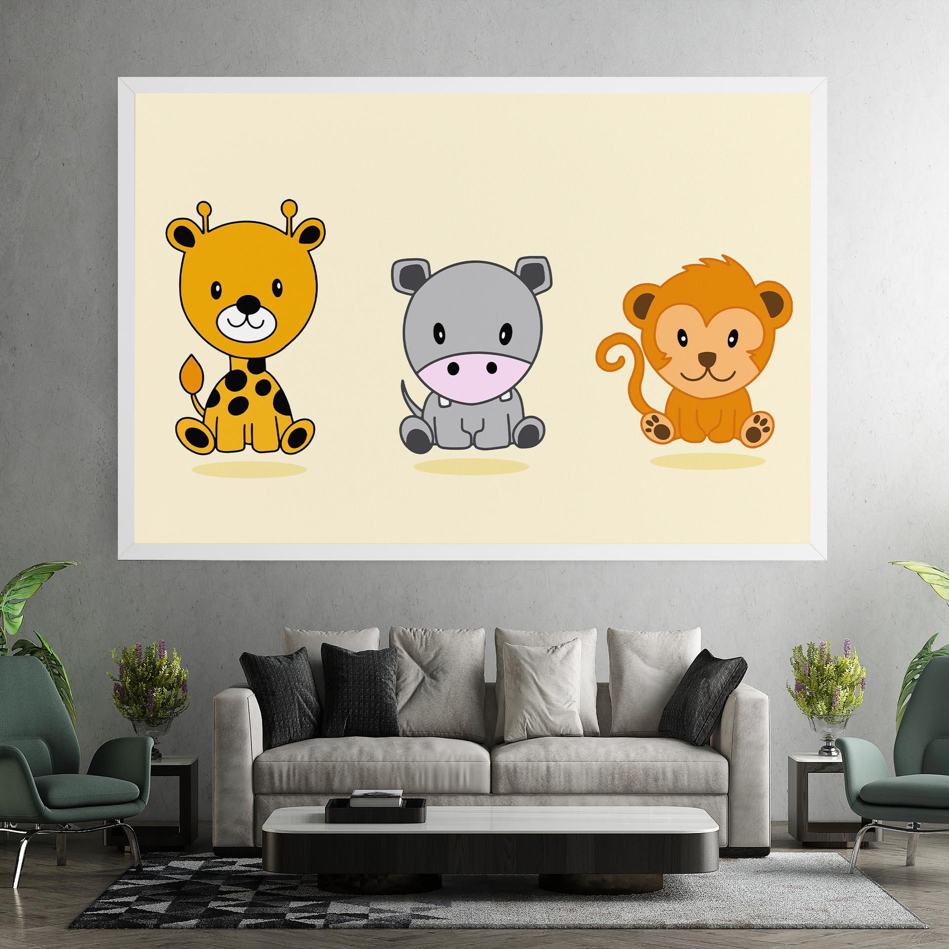 Leinwandbild Cream Animals mockup 7