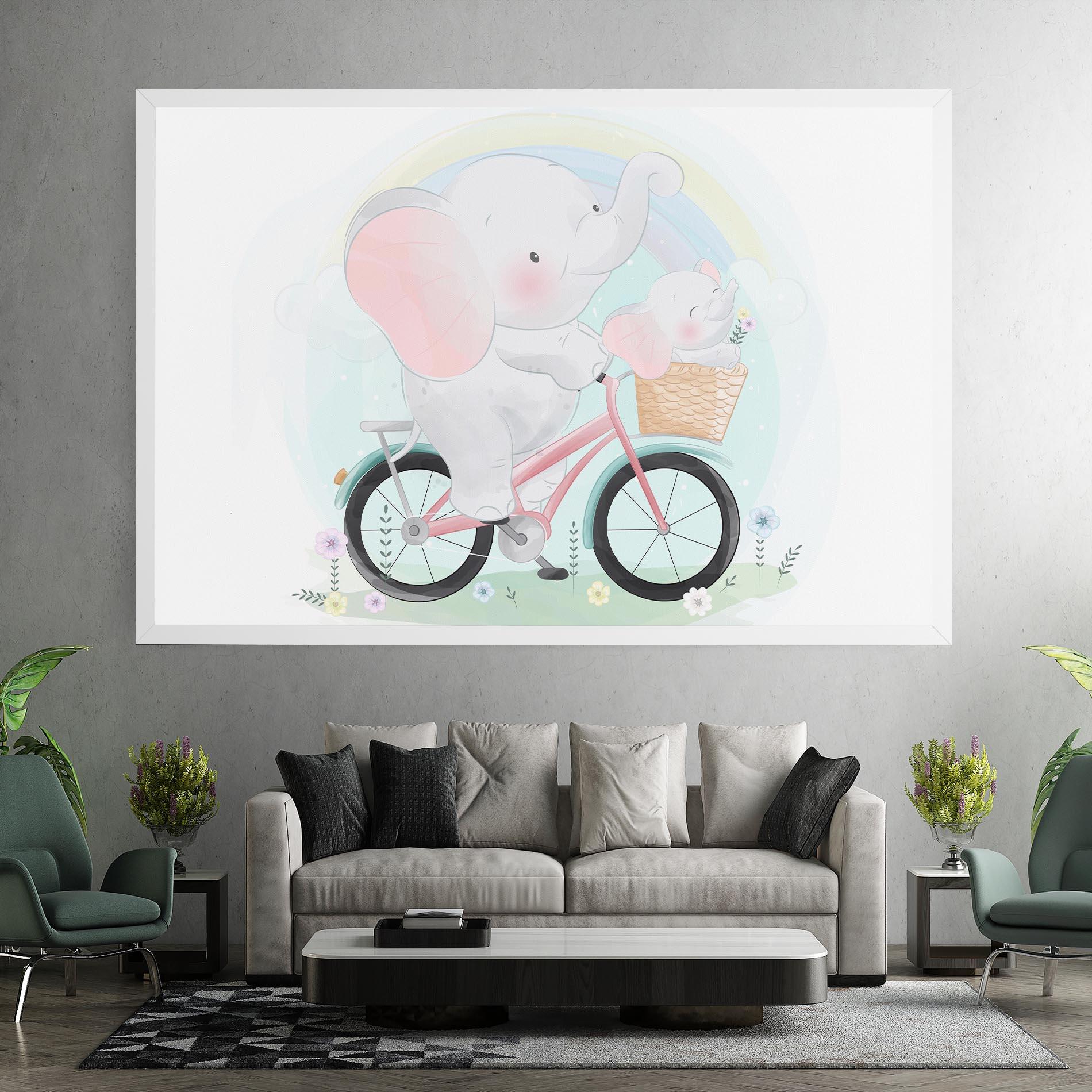 Leinwandbild Elephant Bike mockup 7