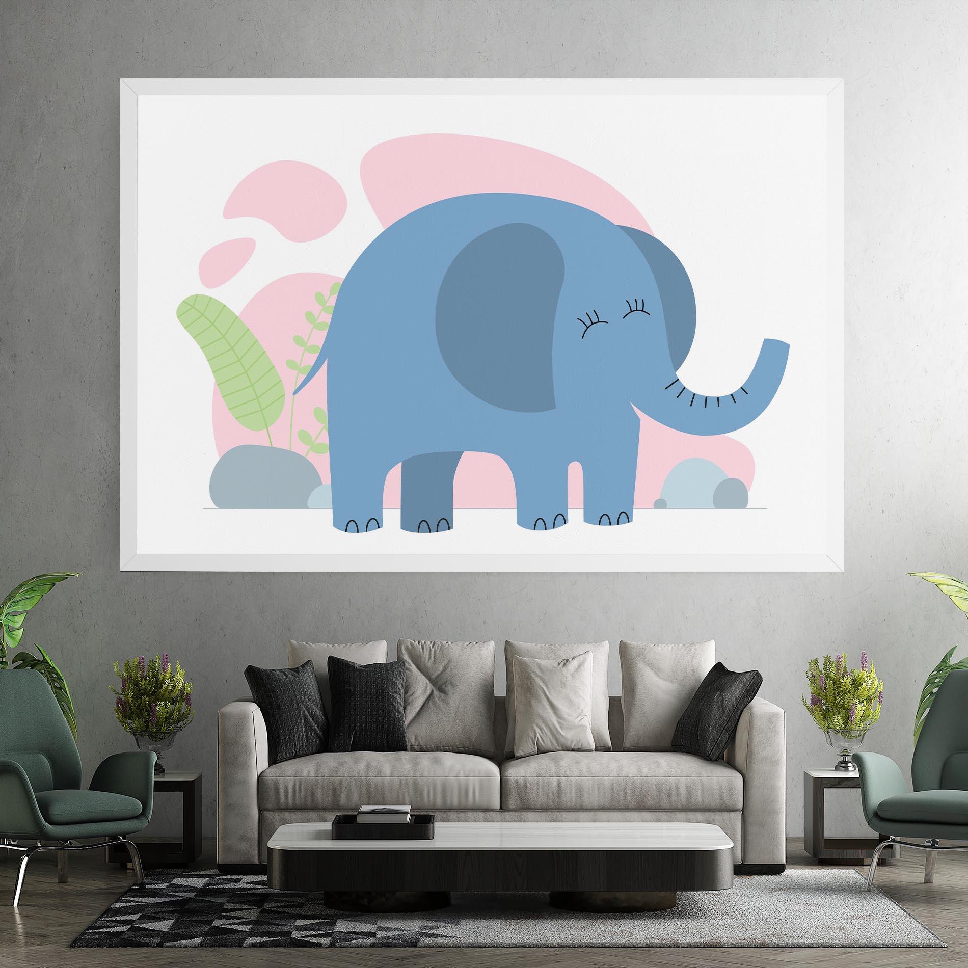 Leinwandbild Leaf Cute Elephant mockup 7