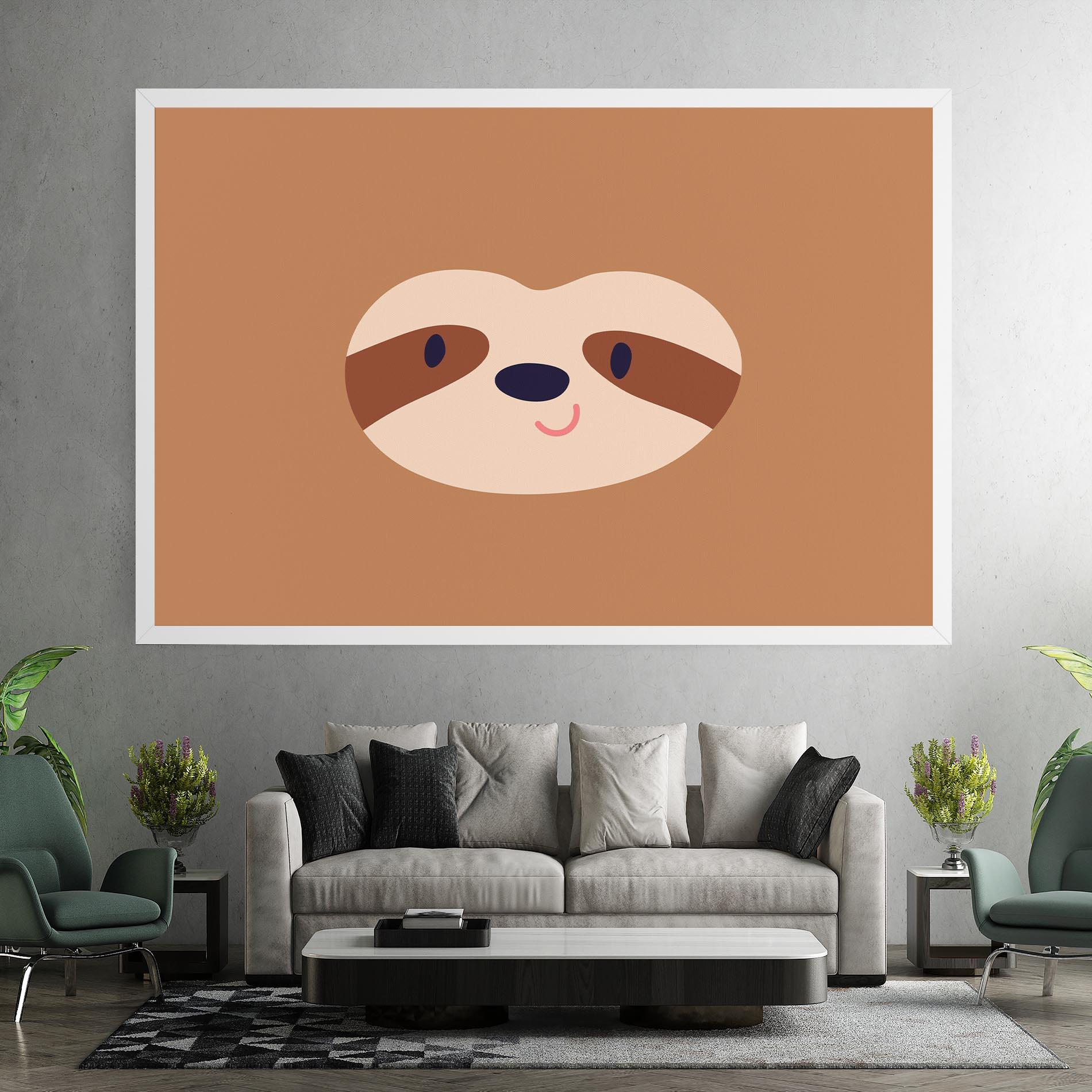 Leinwandbild Sloth Face Portrait mockup 7