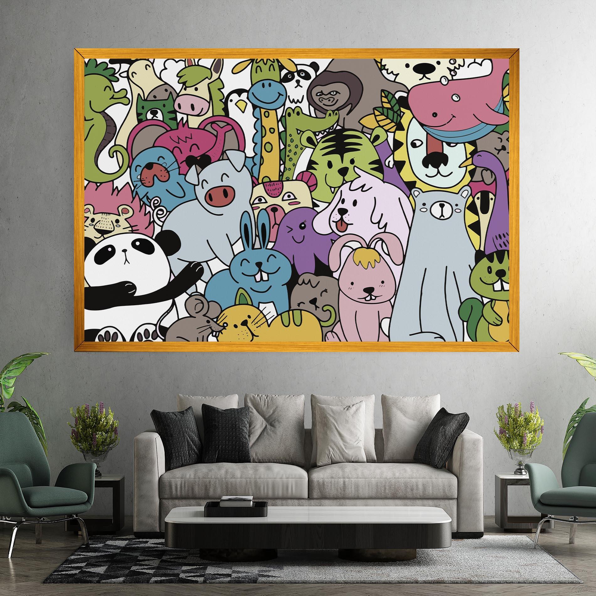 Leinwandbild Animals Cartoon mockup 7