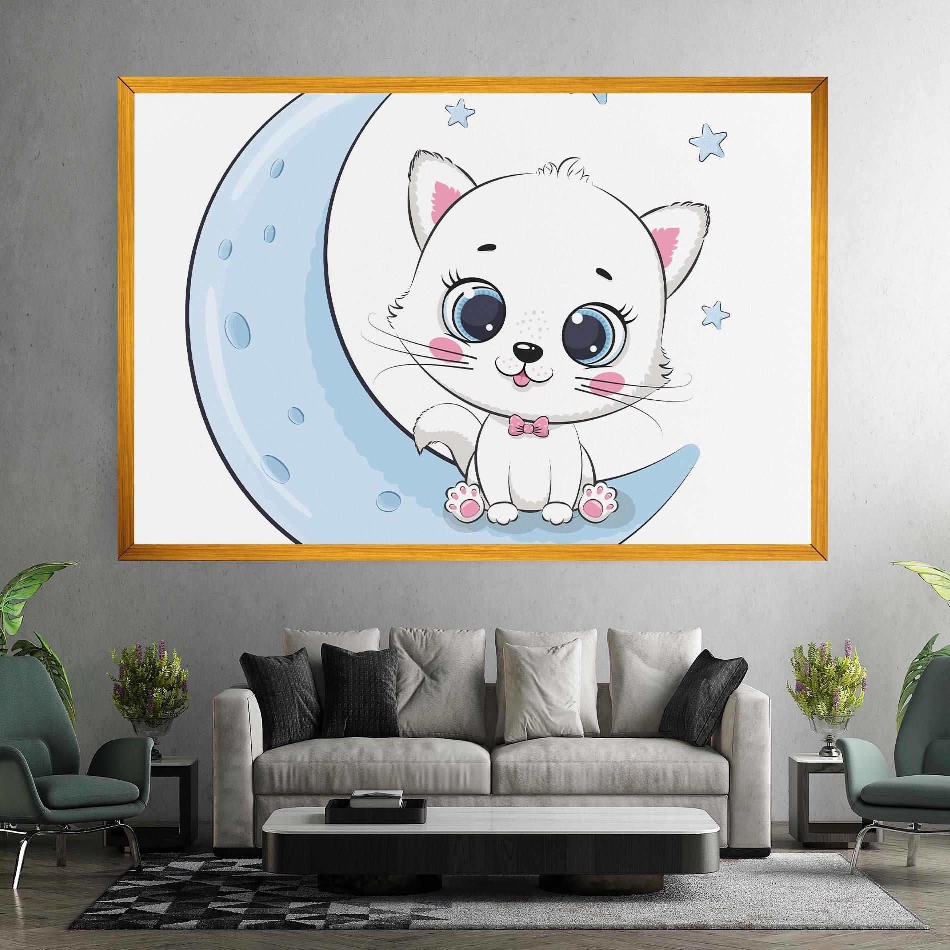 Leinwandbild Blue Moon Cat mockup 7