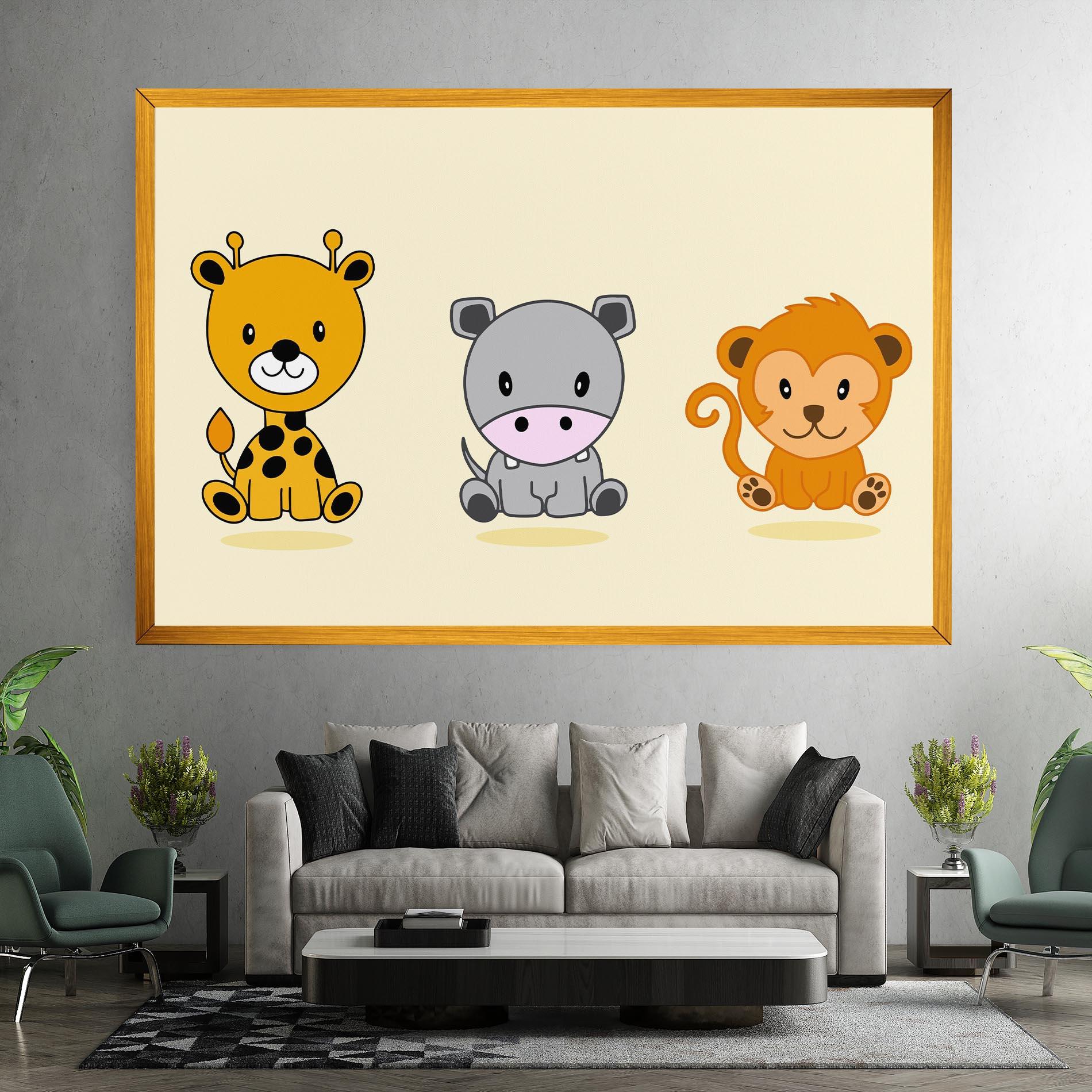 Leinwandbild Cream Animals mockup 7