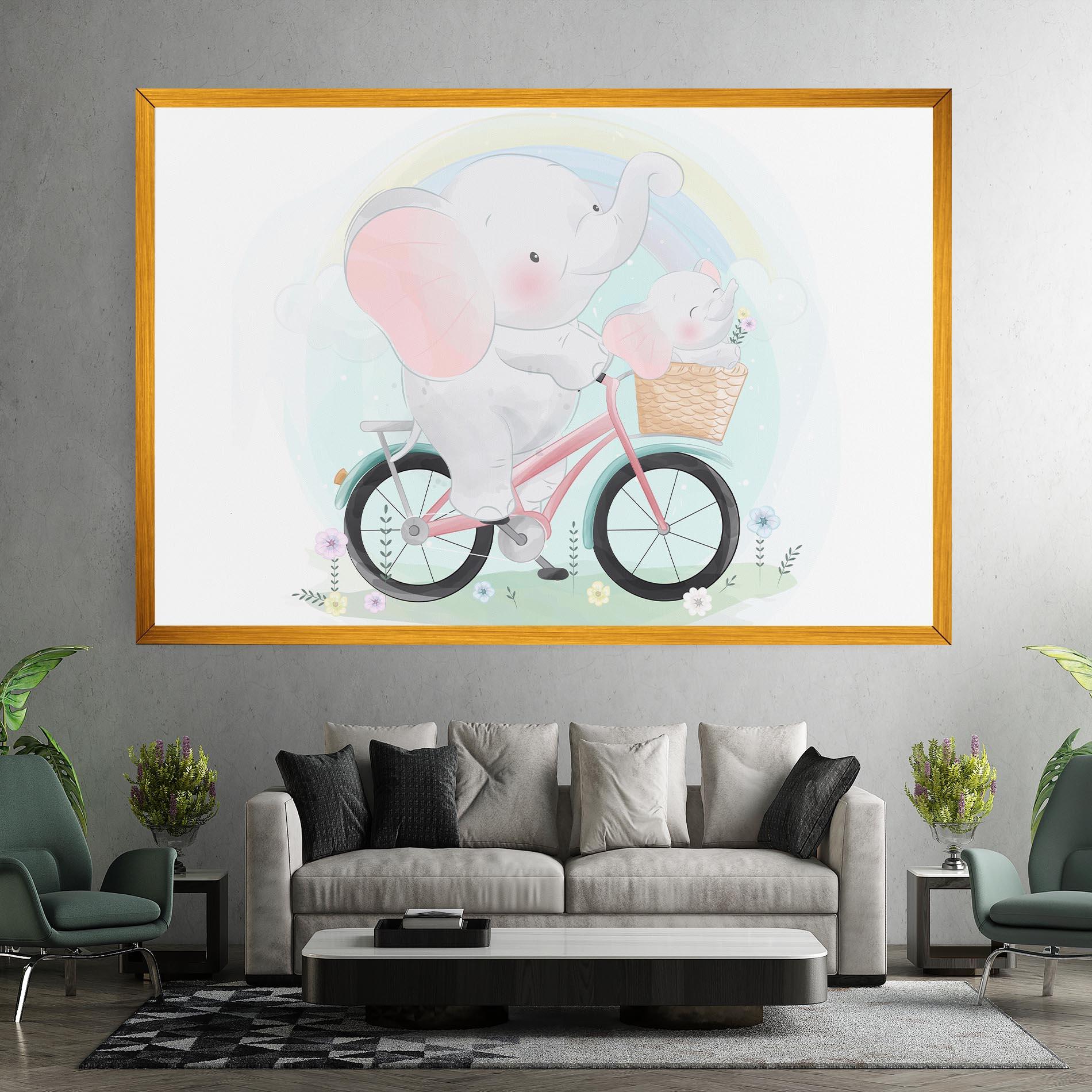 Leinwandbild Elephant Bike mockup 7