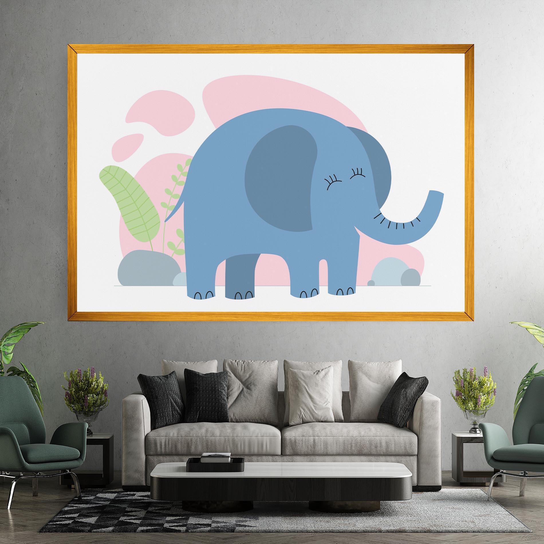 Leinwandbild Leaf Cute Elephant mockup 7