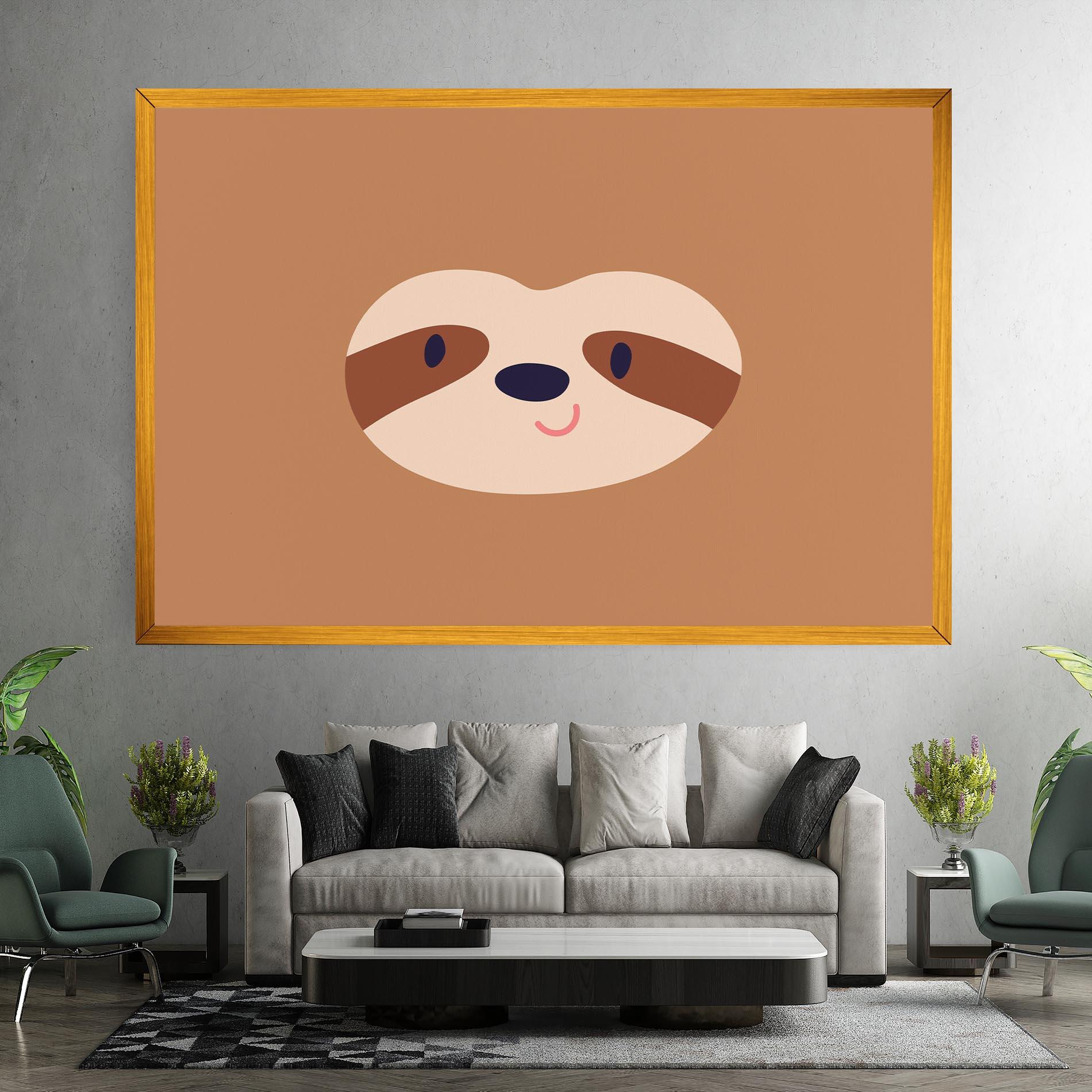 Leinwandbild Sloth Face Portrait mockup 7