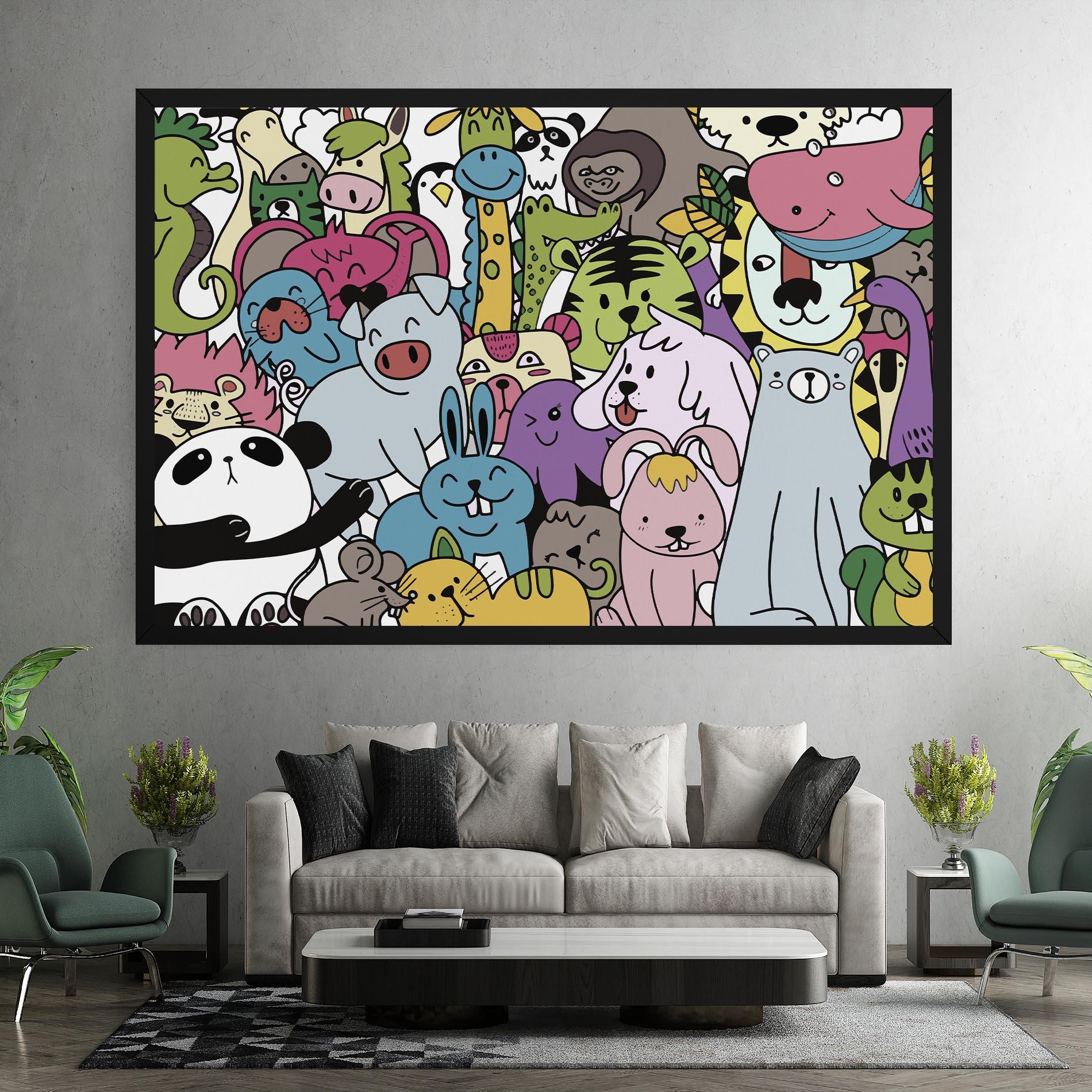 Leinwandbild Animals Cartoon mockup 7