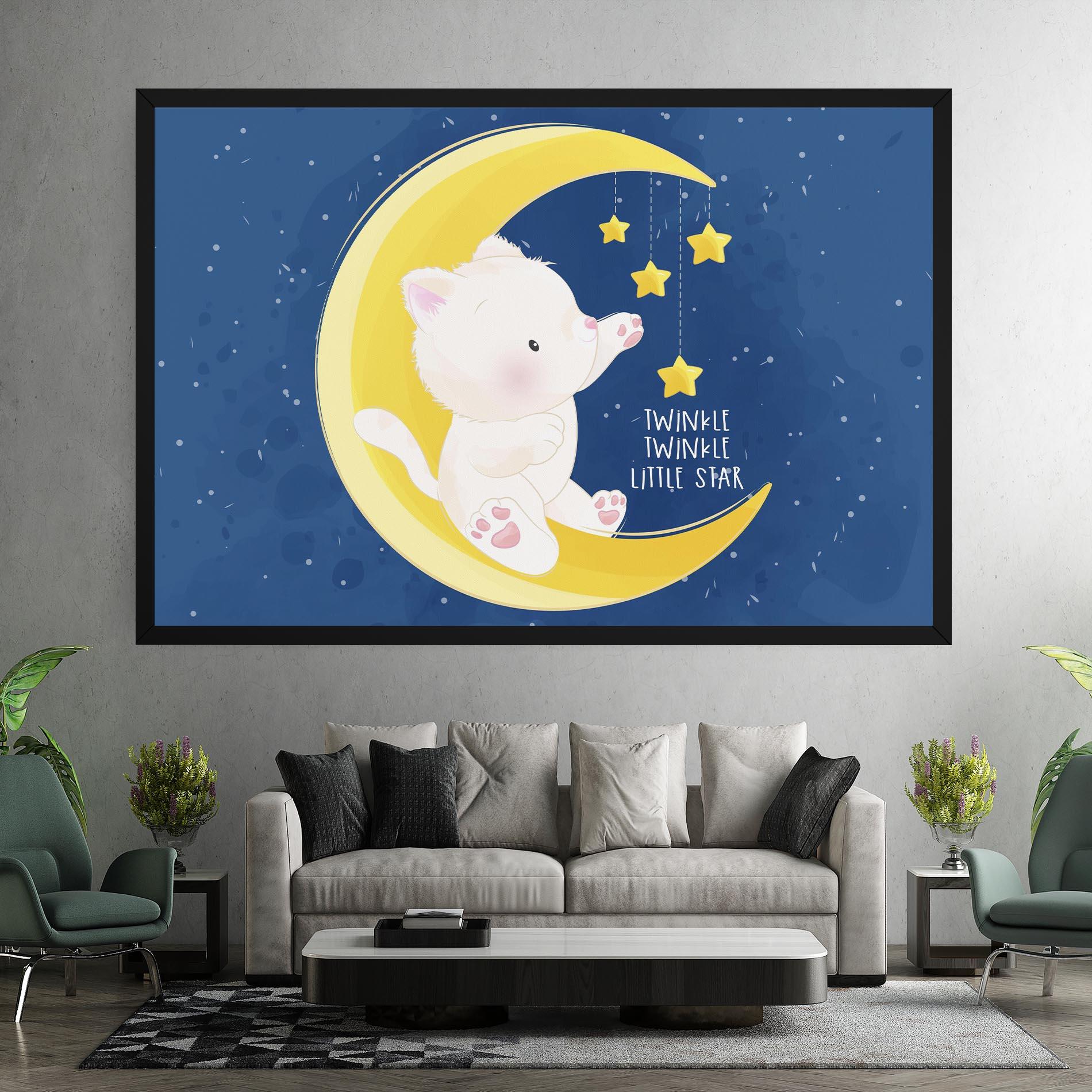 Leinwandbild Cat Moon Star mockup 7