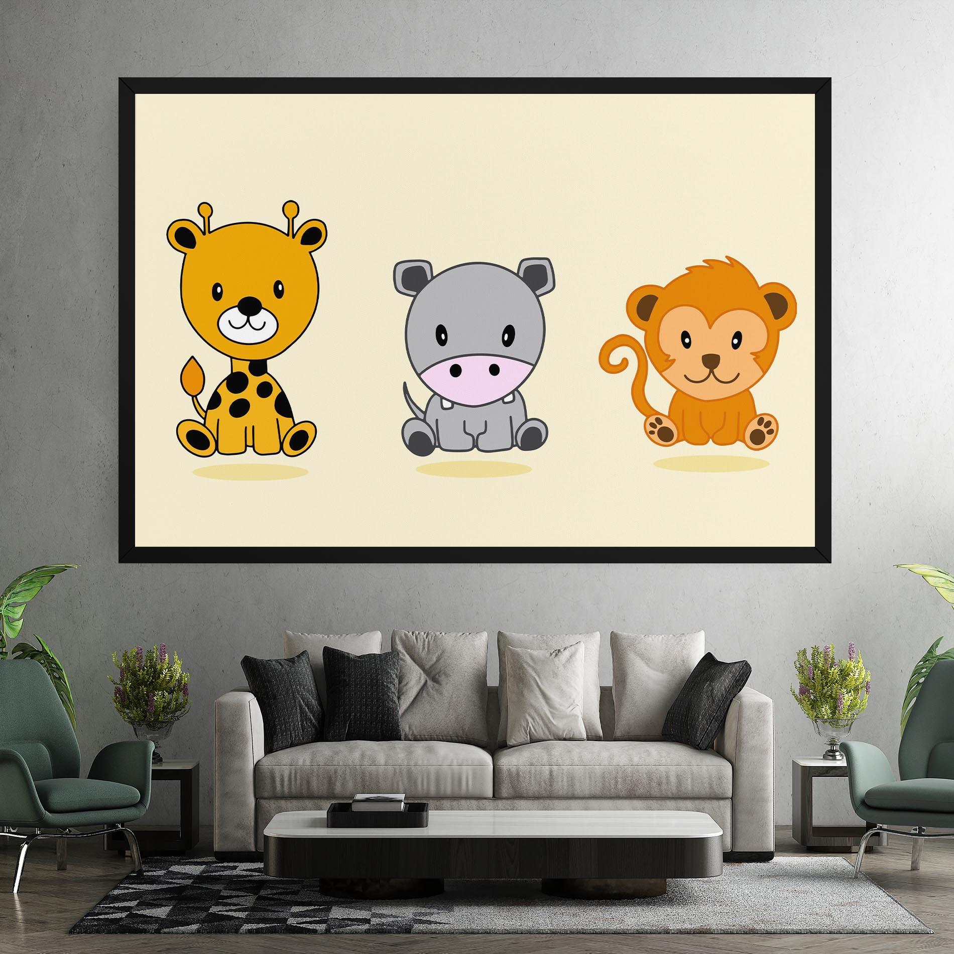 Leinwandbild Cream Animals mockup 7