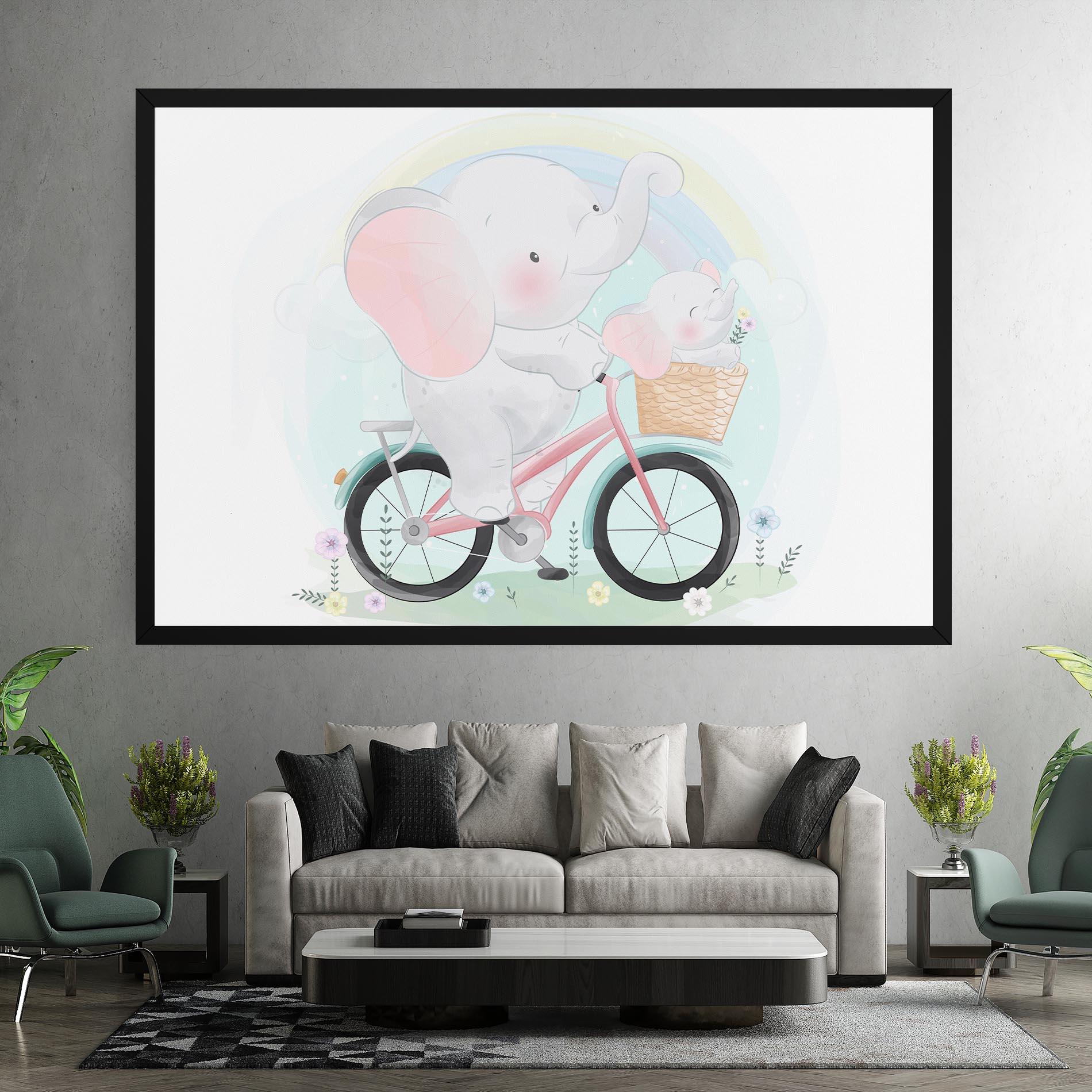 Leinwandbild Elephant Bike mockup 7