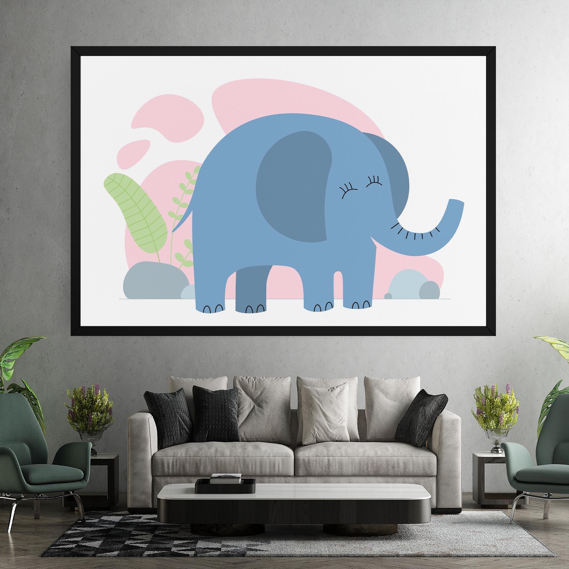 Leinwandbild Leaf Cute Elephant mockup 7
