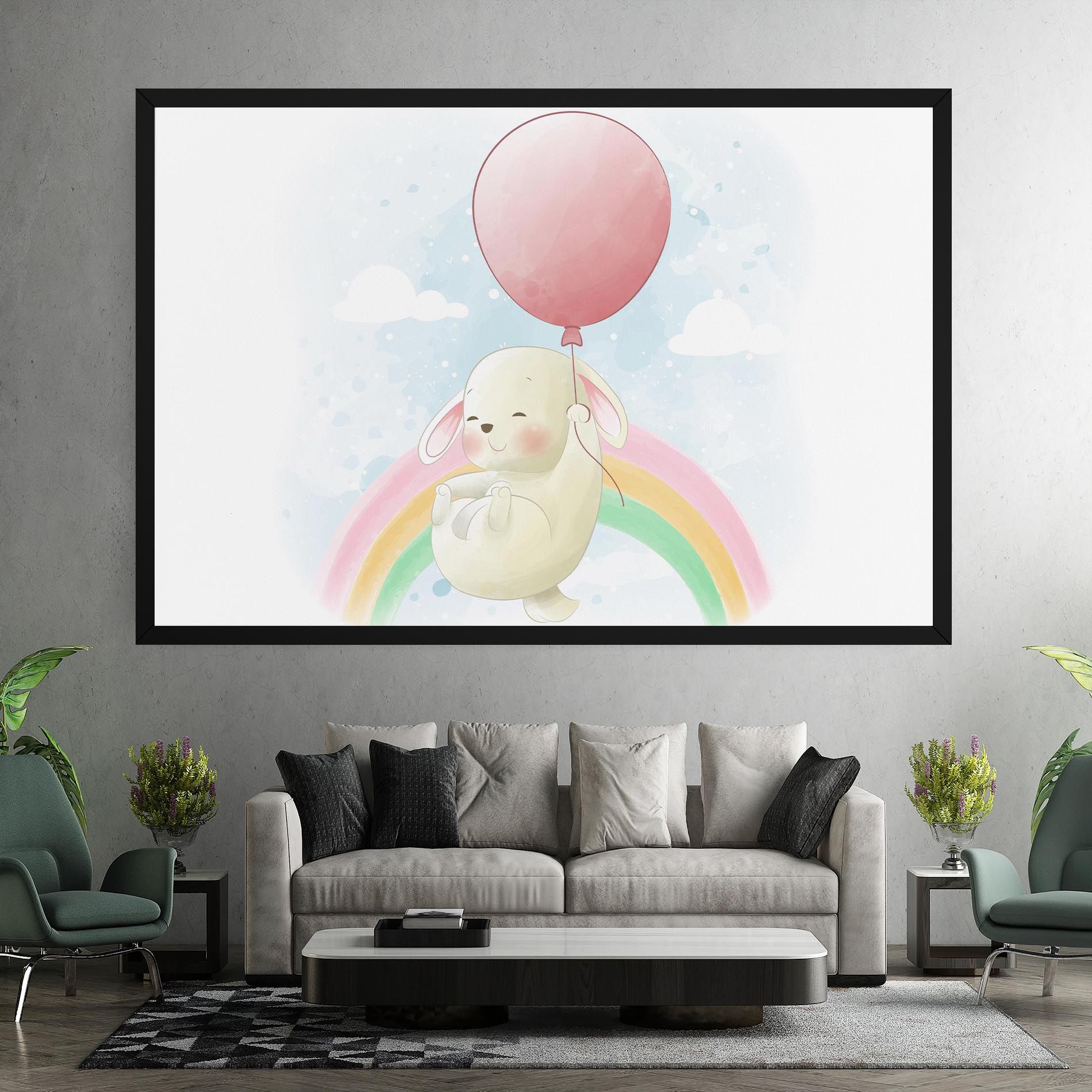 Rainbow Bunny Art mockup 7