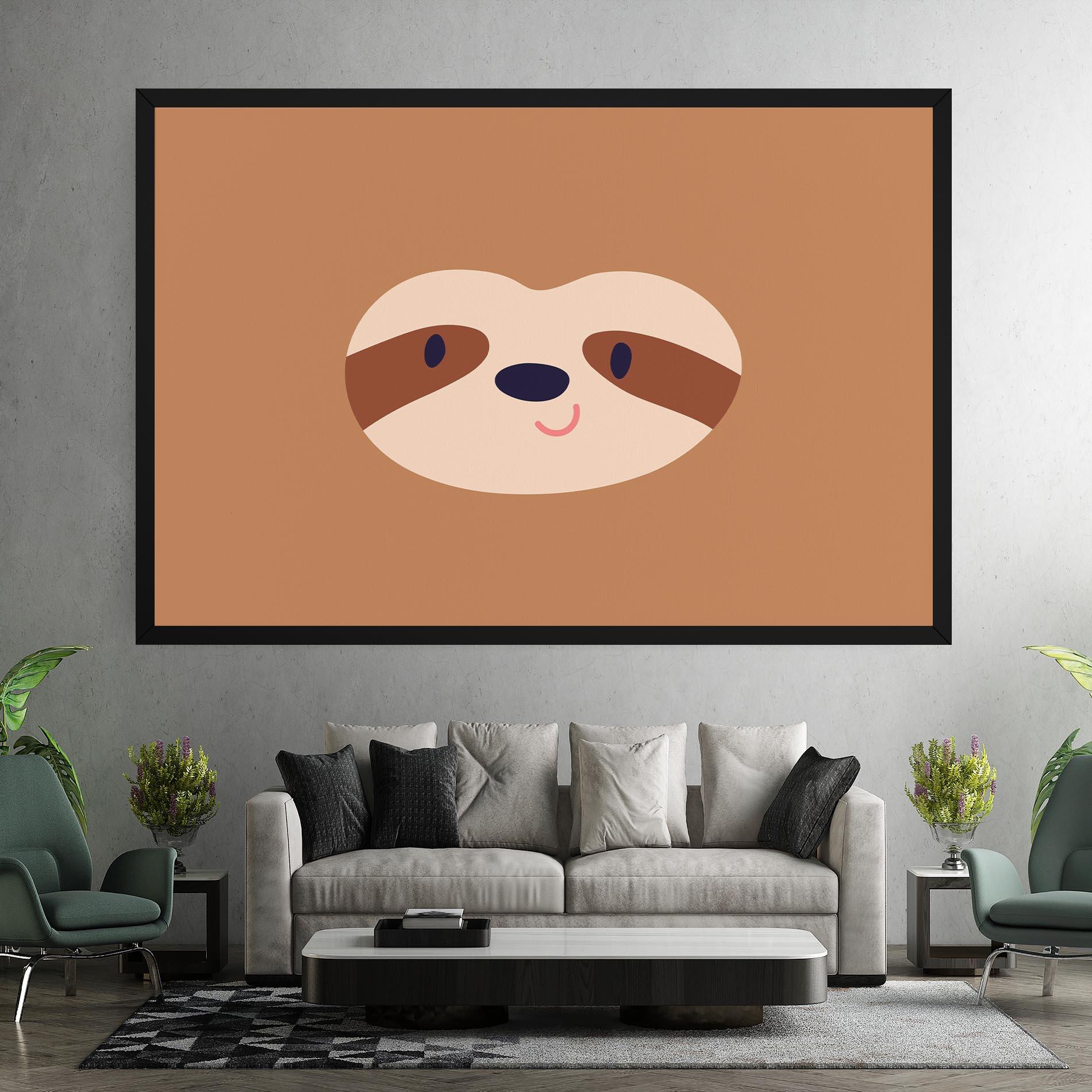 Leinwandbild Sloth Face Portrait mockup 7