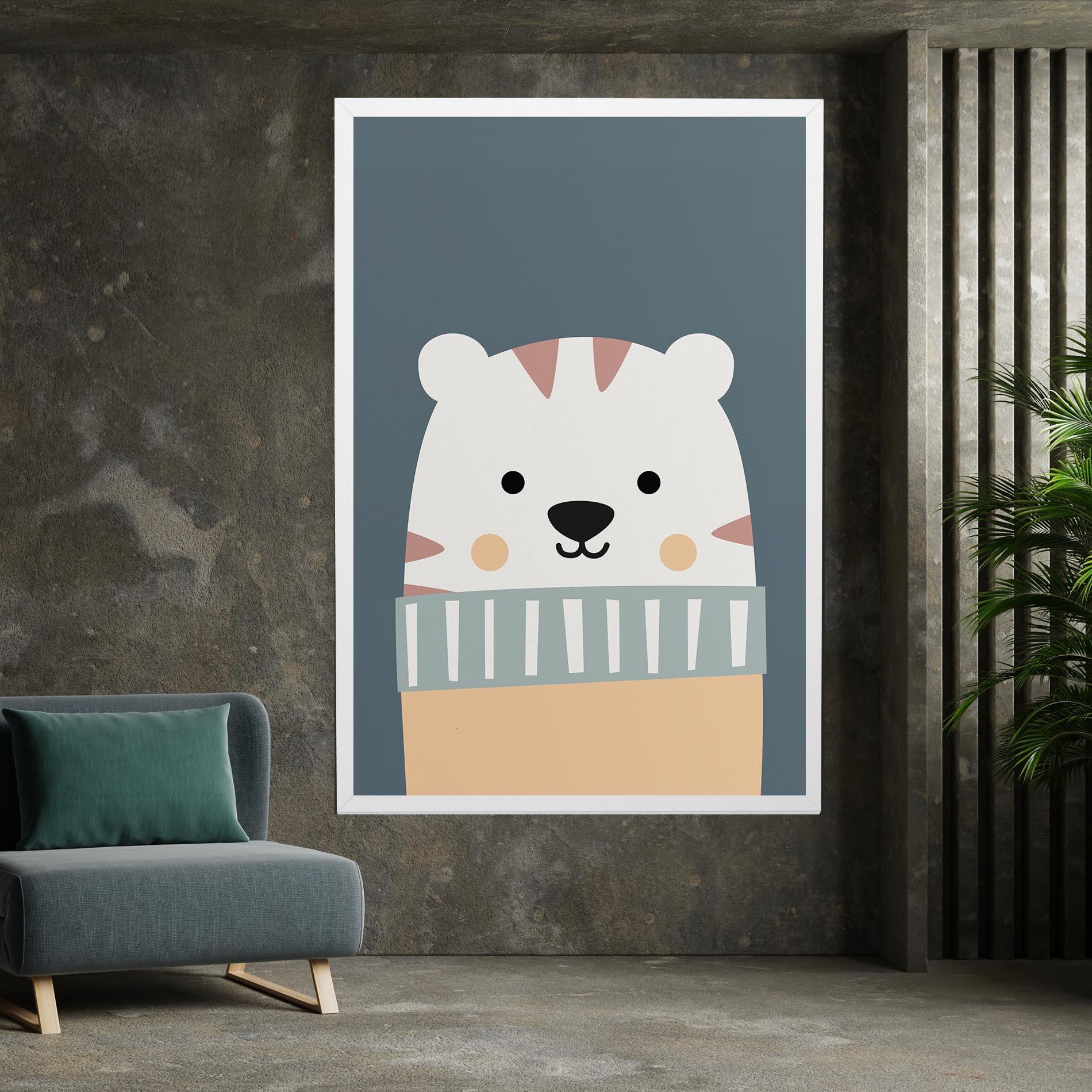 Leinwandbild Cute White Tiger mockup 7