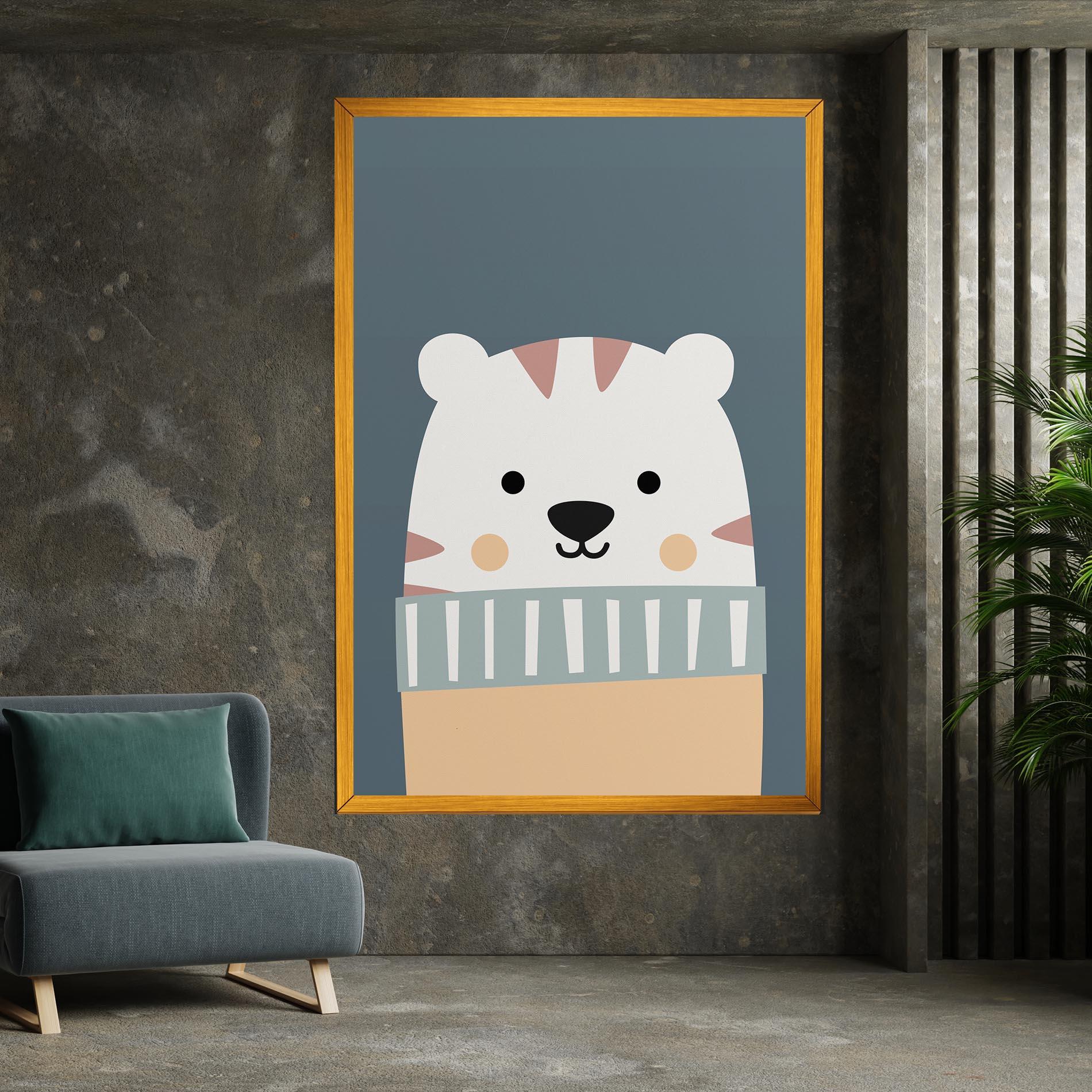 Leinwandbild Cute White Tiger mockup 7