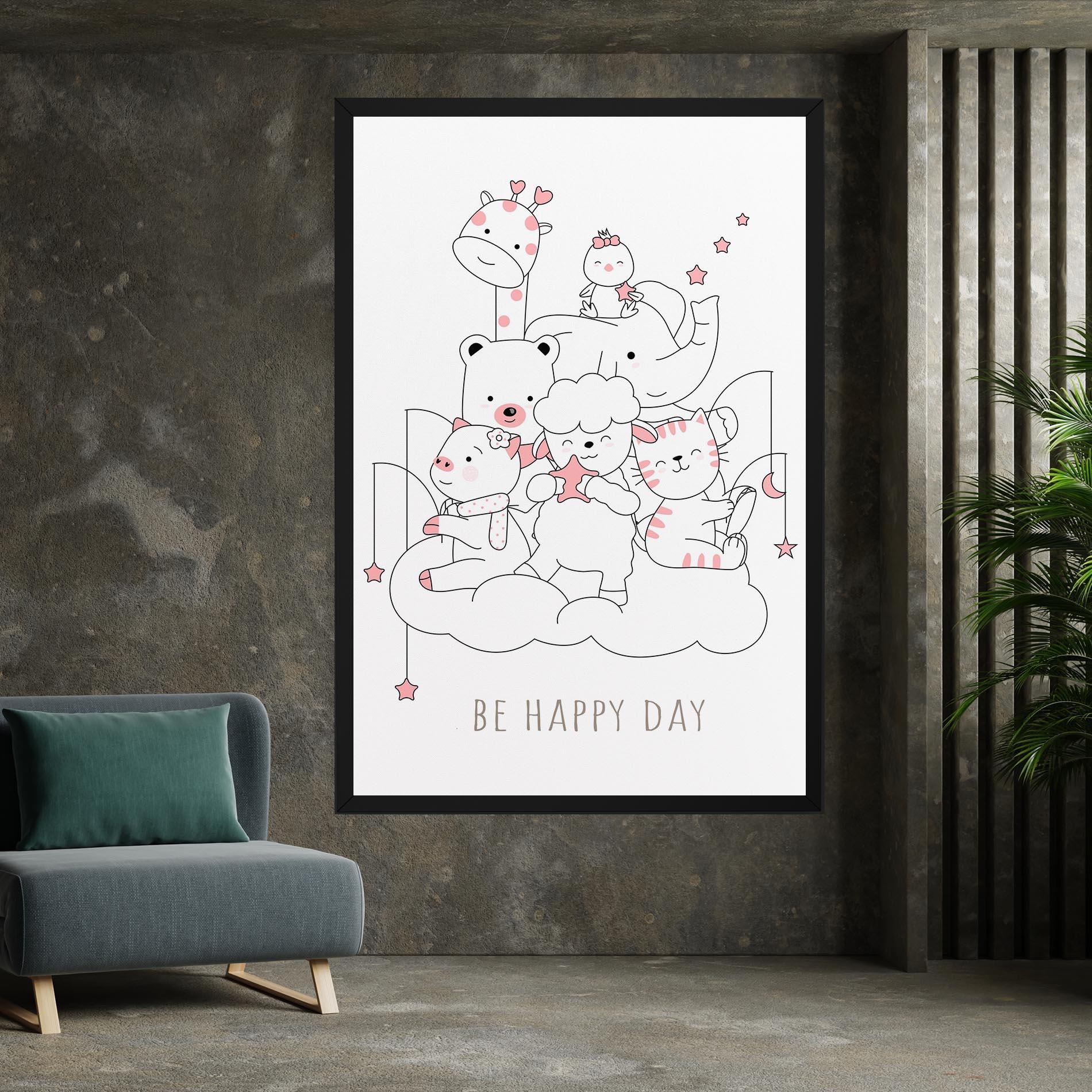 Leinwandbild Be Happy Day mockup 7