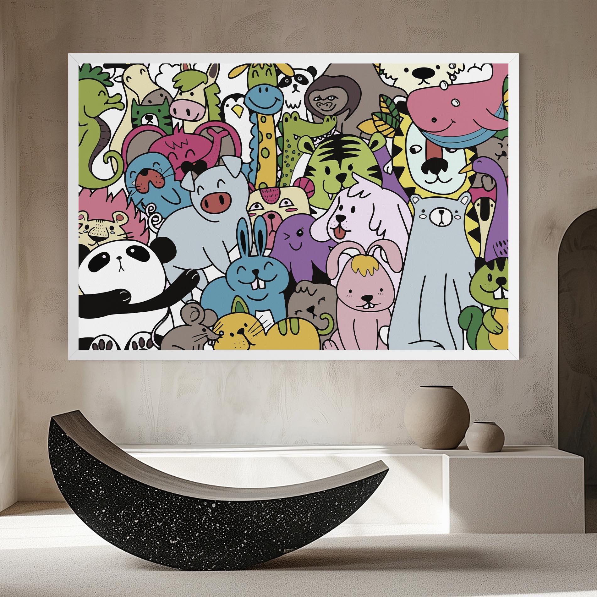 Leinwandbild Animals Cartoon mockup 8