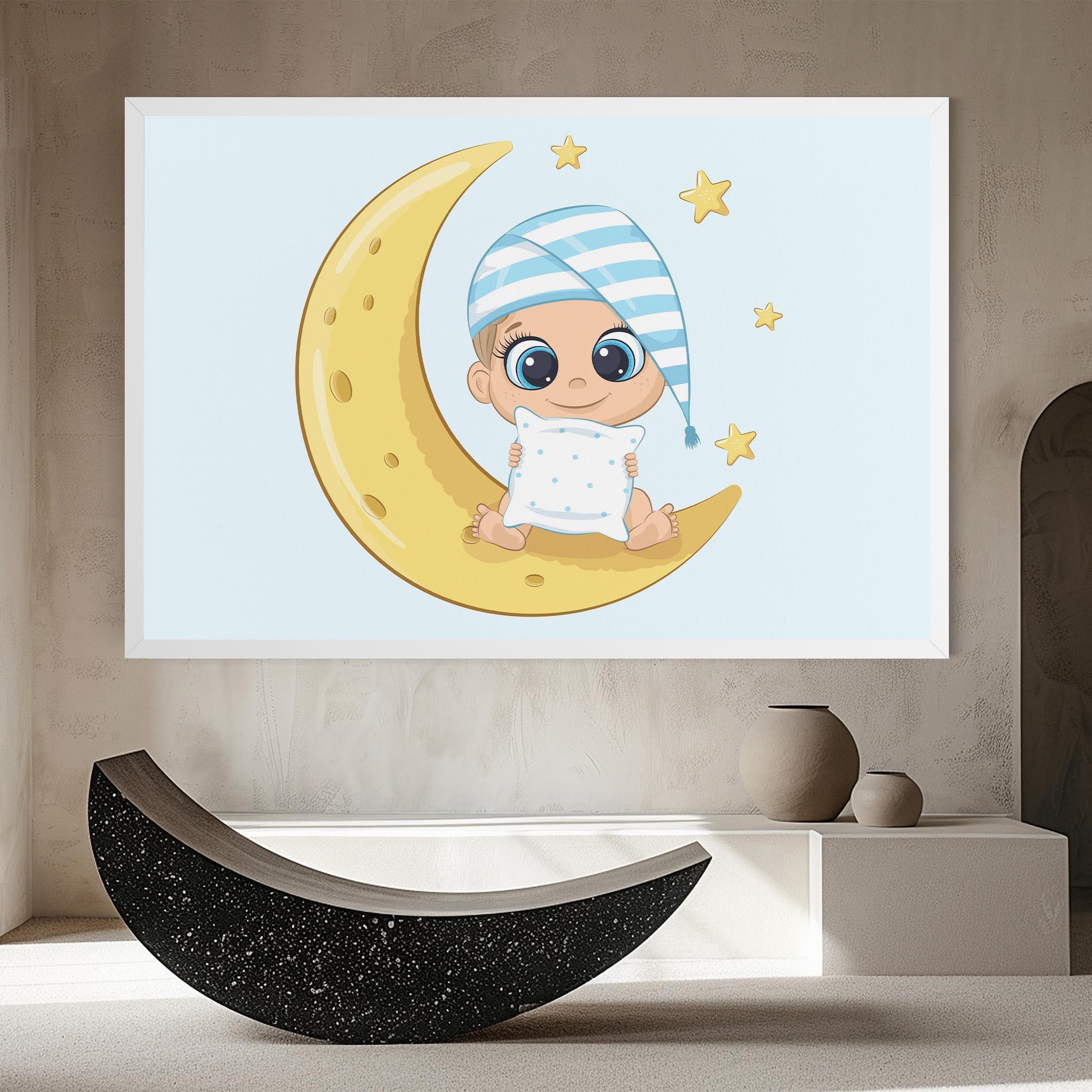 Leinwandbild Baby On Moon mockup 8