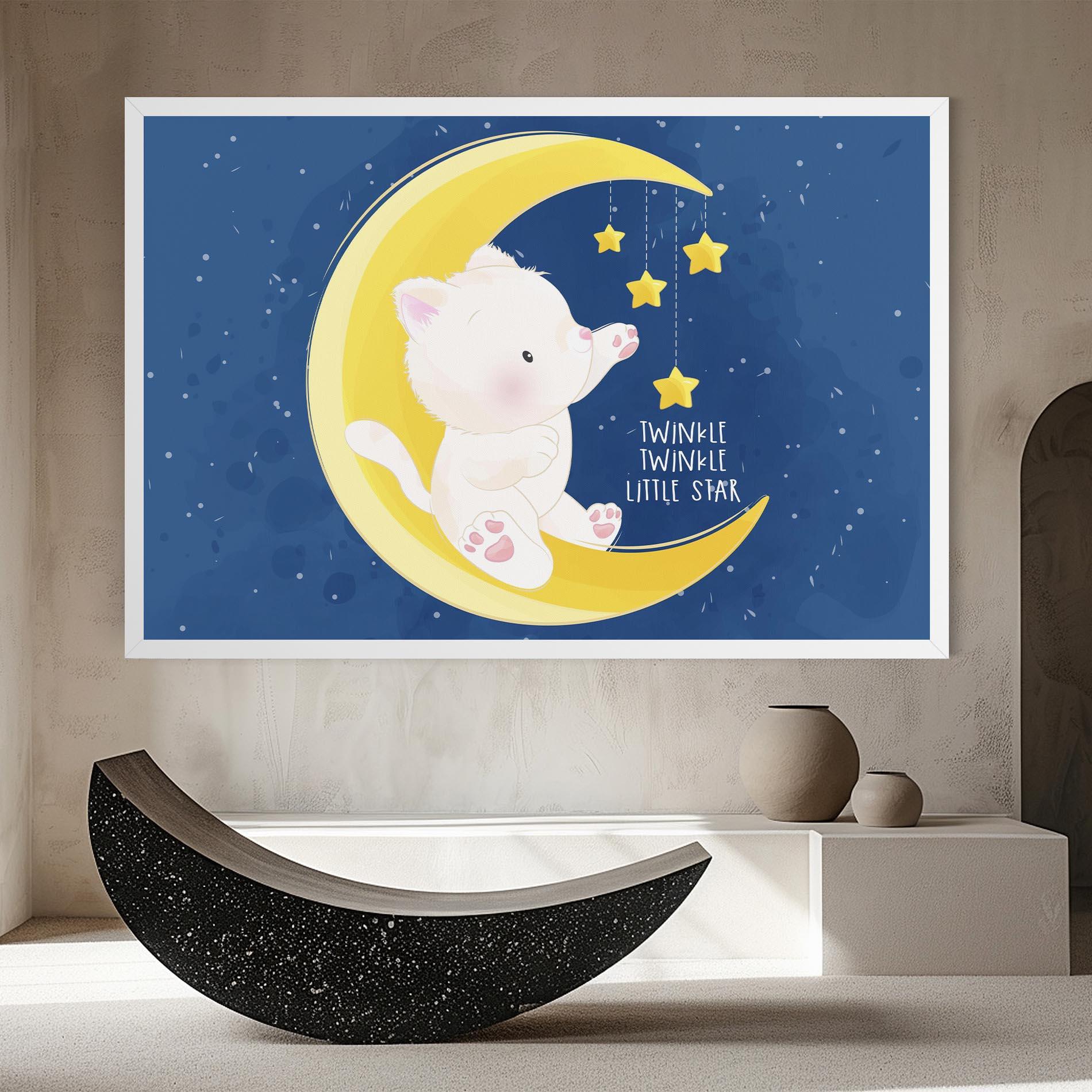 Leinwandbild Cat Moon Star mockup 8
