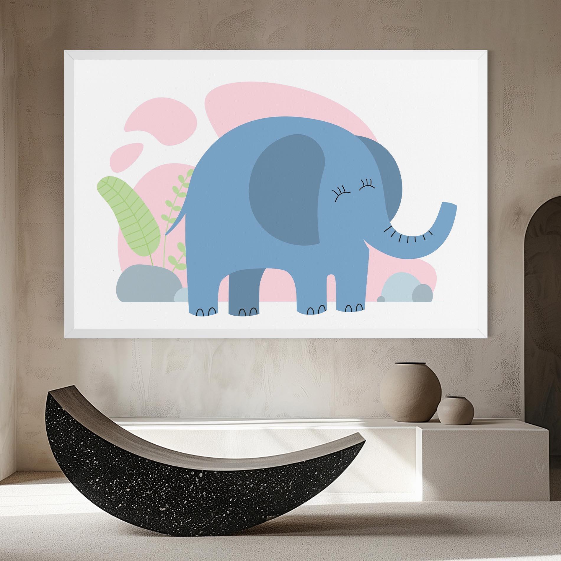 Leinwandbild Leaf Cute Elephant mockup 8
