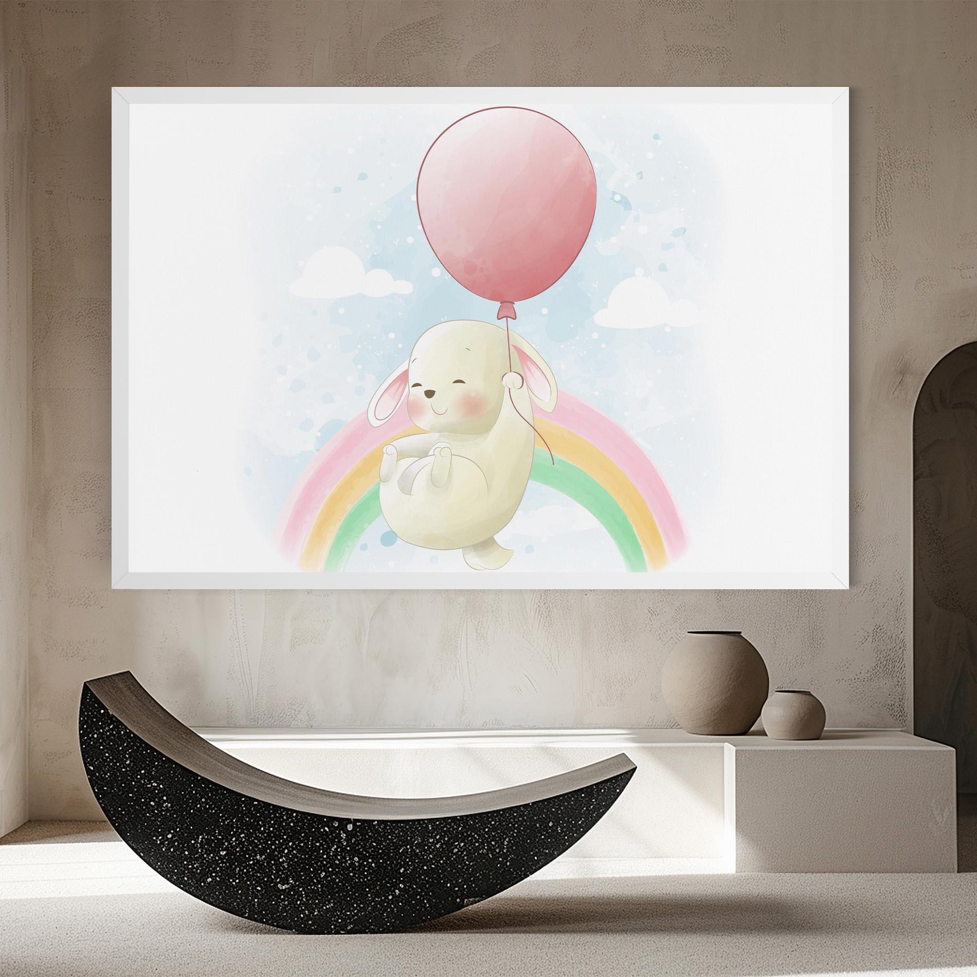 Leinwandbild Rainbow Bunny Art mockup 8